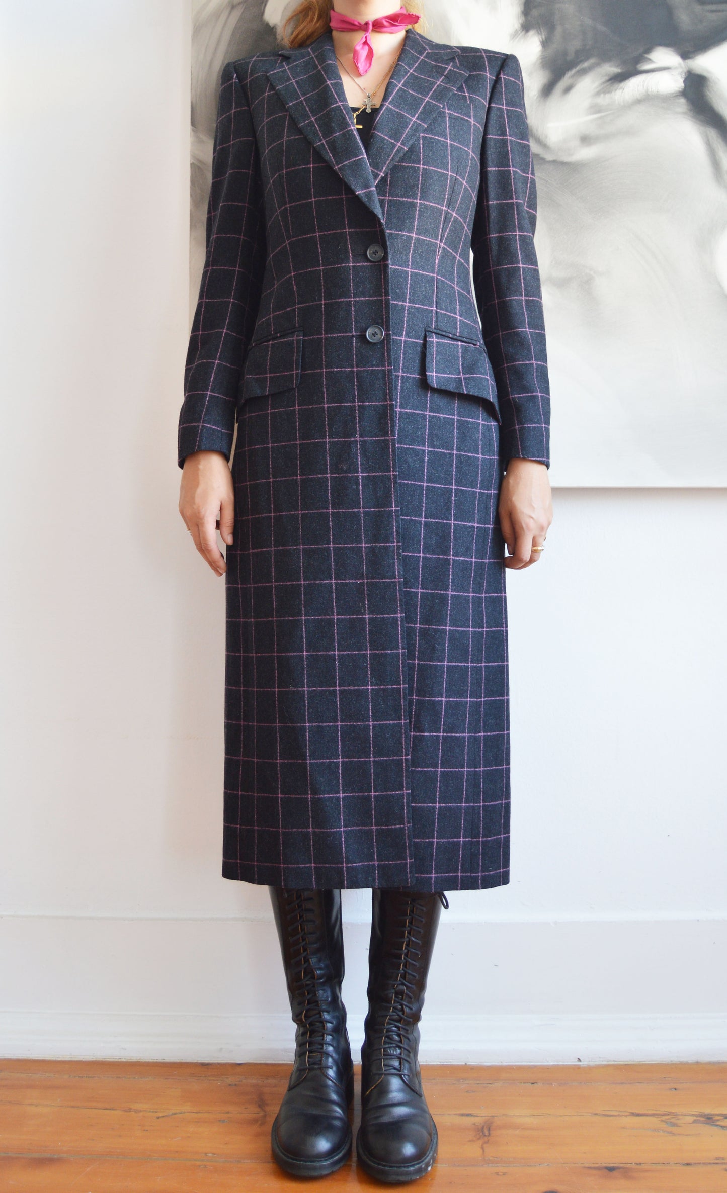 Vintage Chloé F/W 1998 Wool Checked Coat