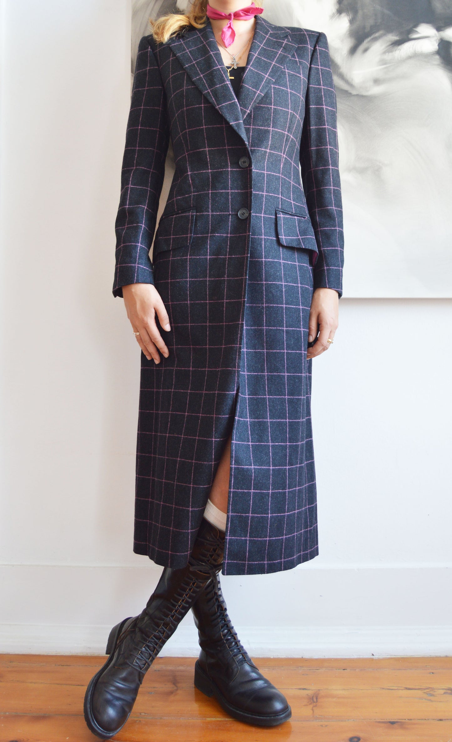 Vintage Chloé F/W 1998 Wool Checked Coat
