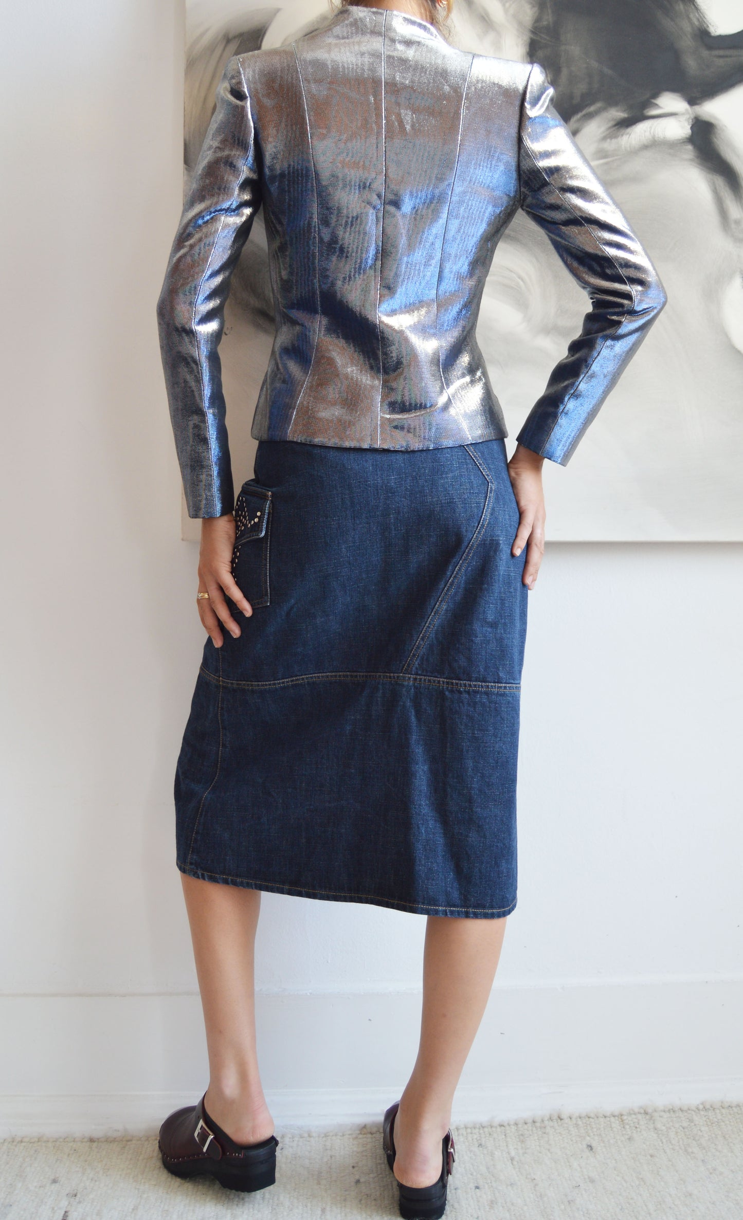 Vintage Chloé F/W 2001 Blue Metallic Jacket