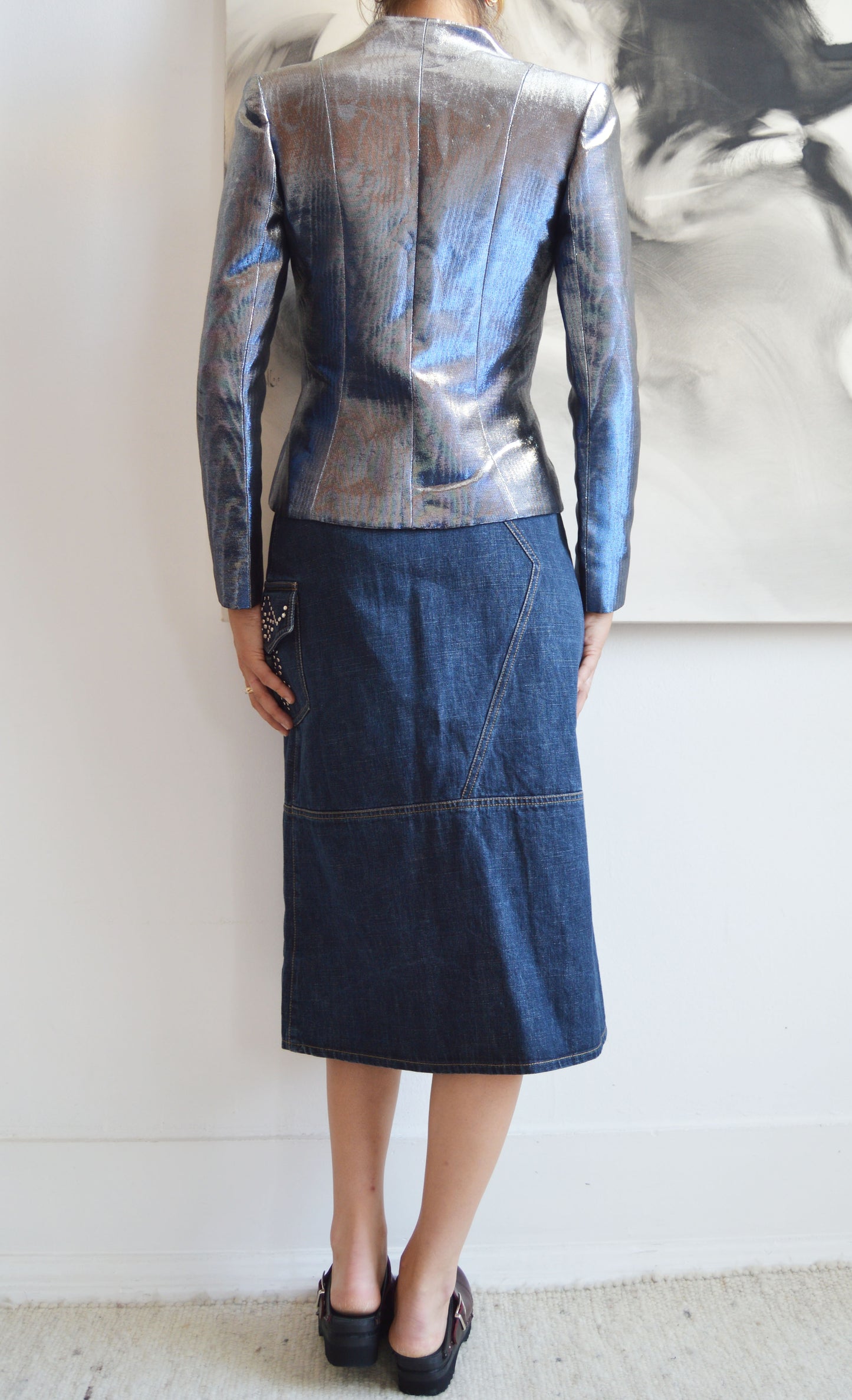Vintage Chloé F/W 2001 Blue Metallic Jacket