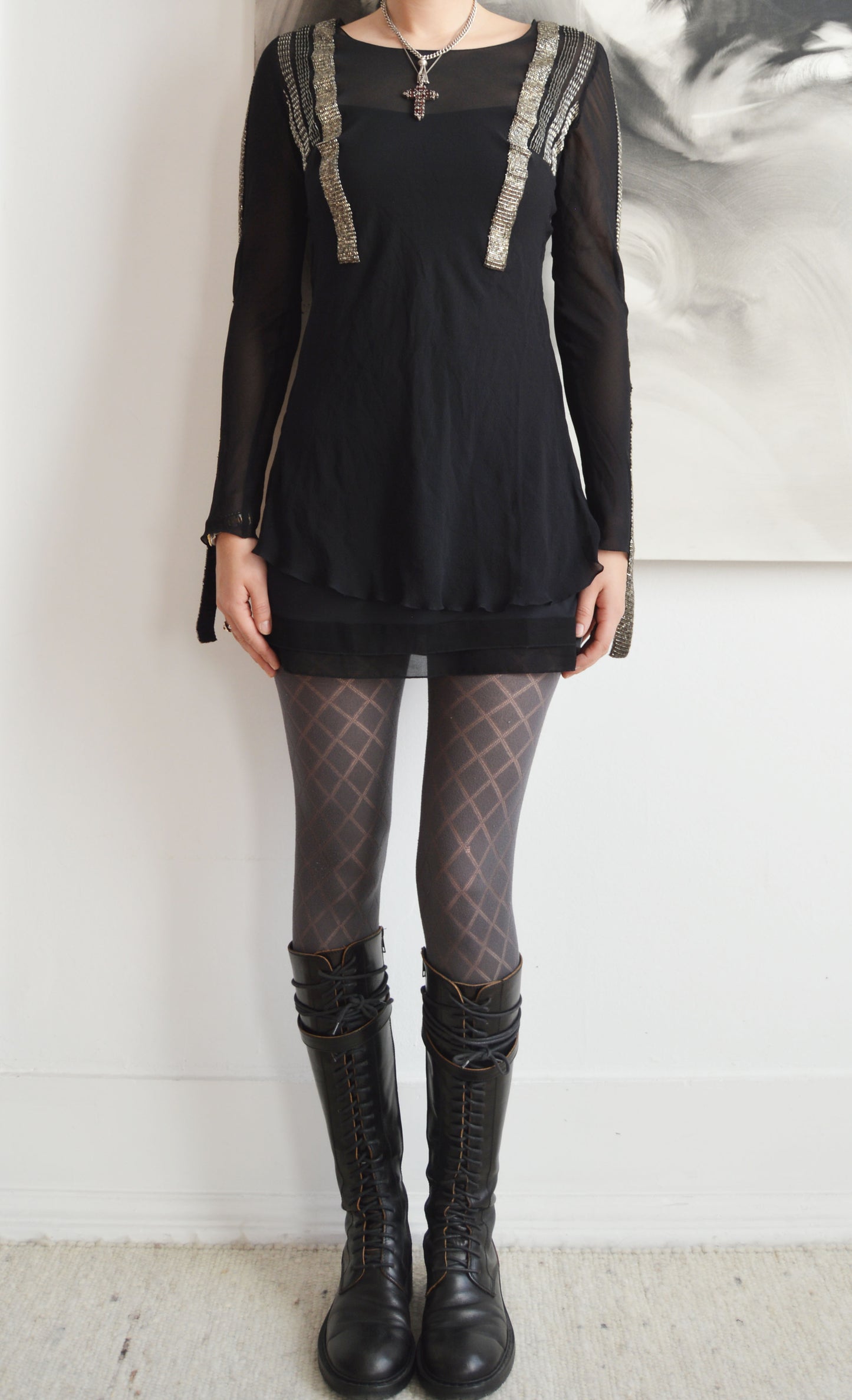 vintage Chloe fw 2002 silk beaded blouse