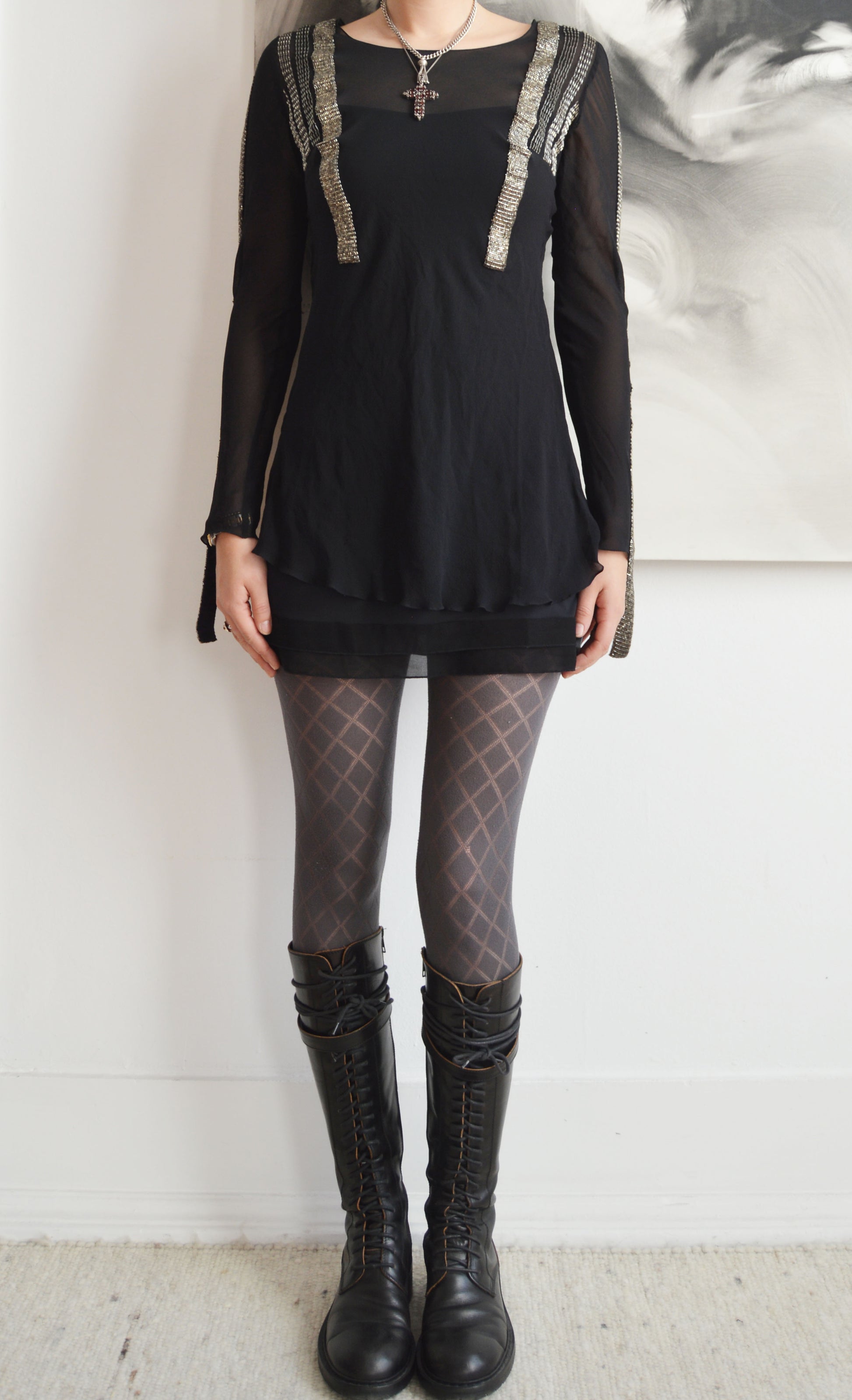 vintage Chloe fw 2002 silk beaded blouse