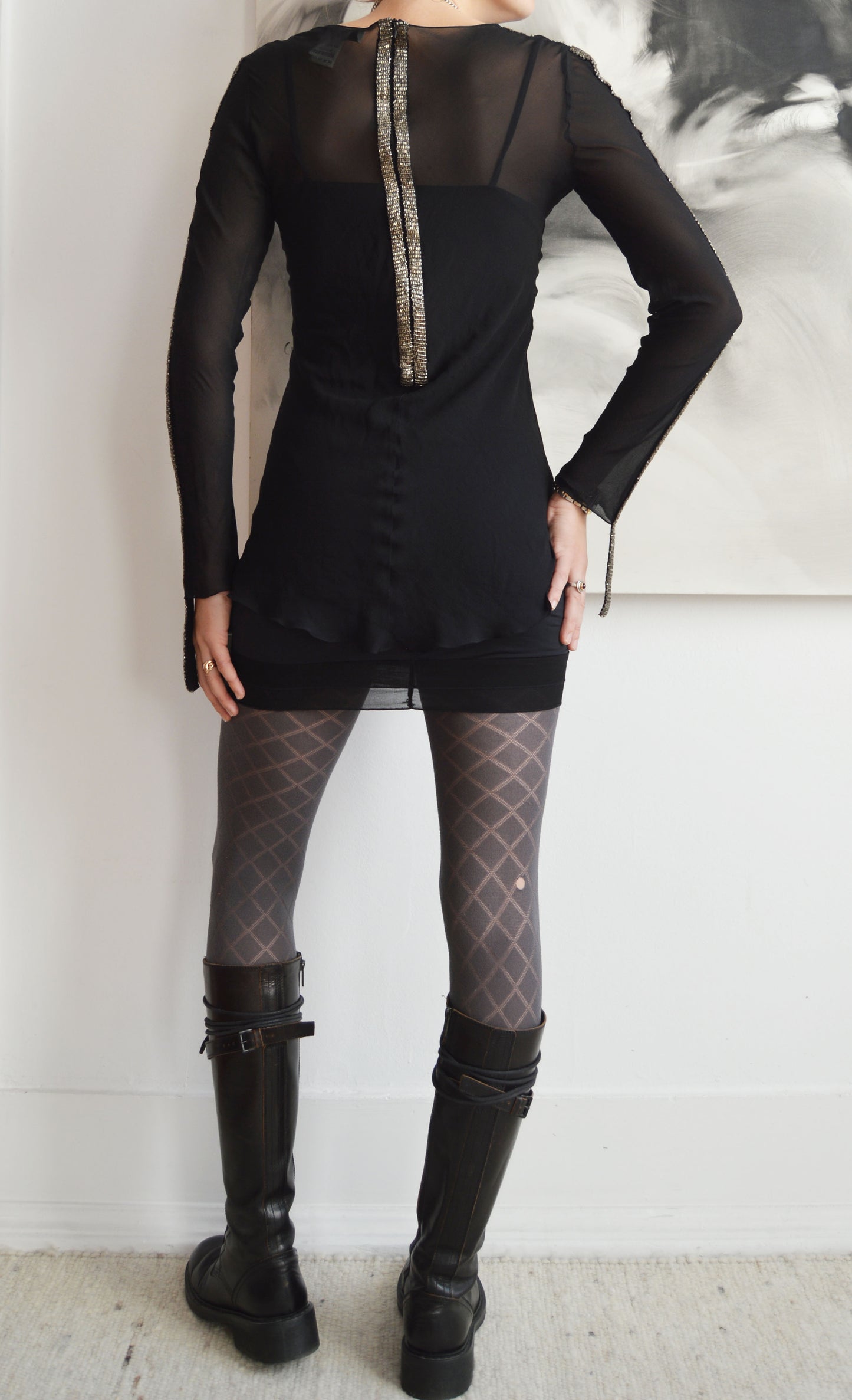 vintage Chloe fw 2002 silk beaded blouse