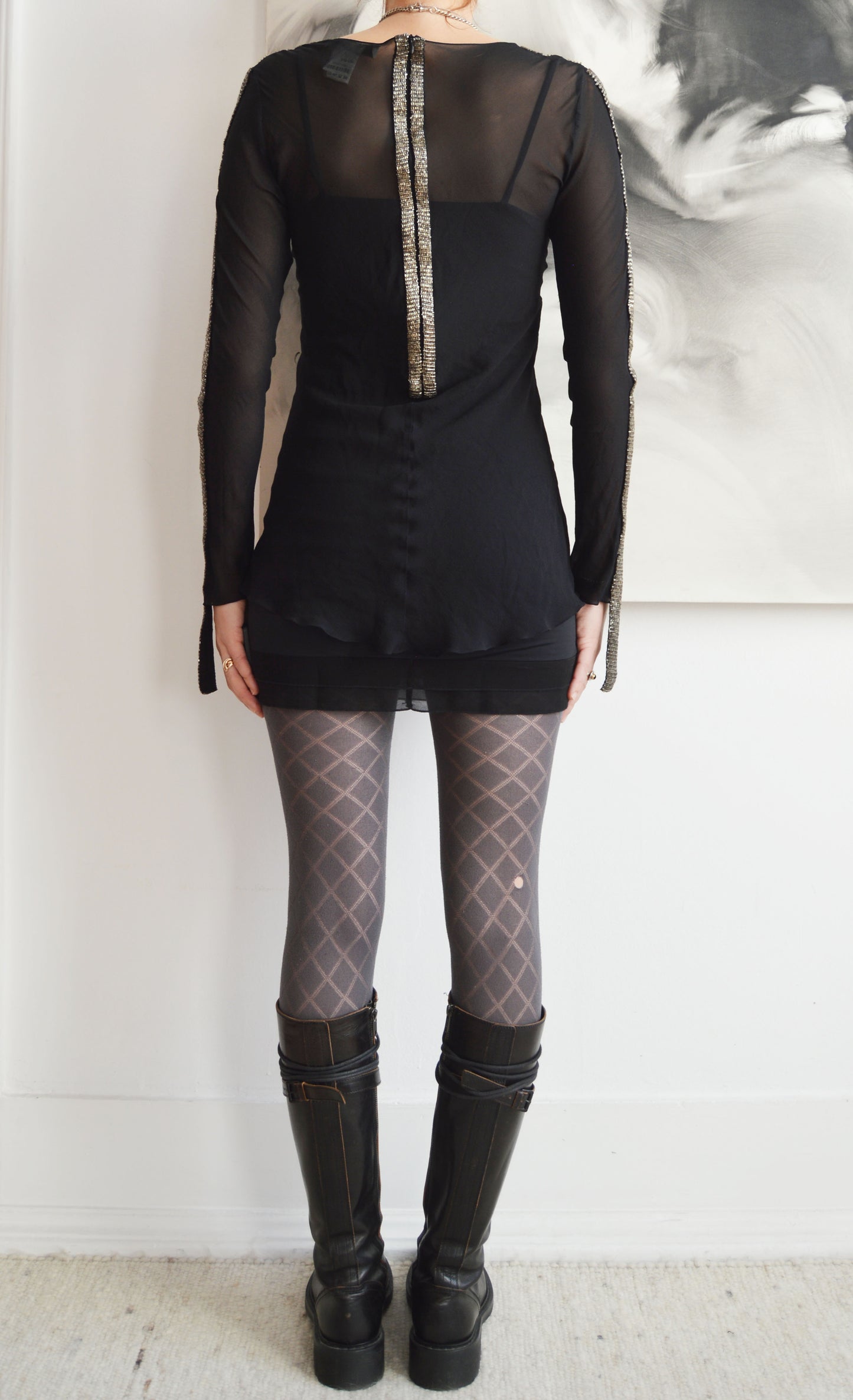 vintage Chloe fw 2002 silk beaded blouse