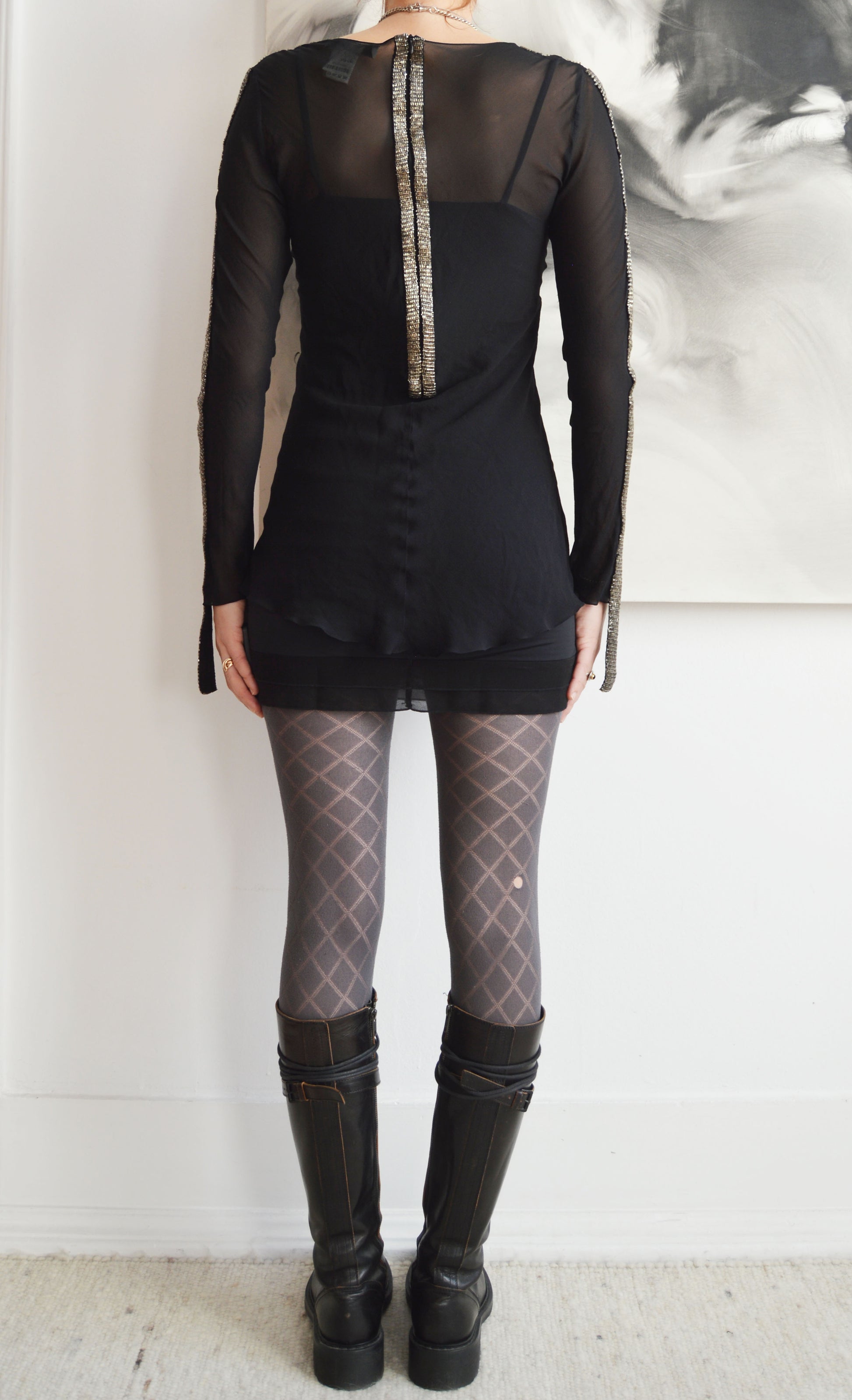 vintage Chloe fw 2002 silk beaded blouse