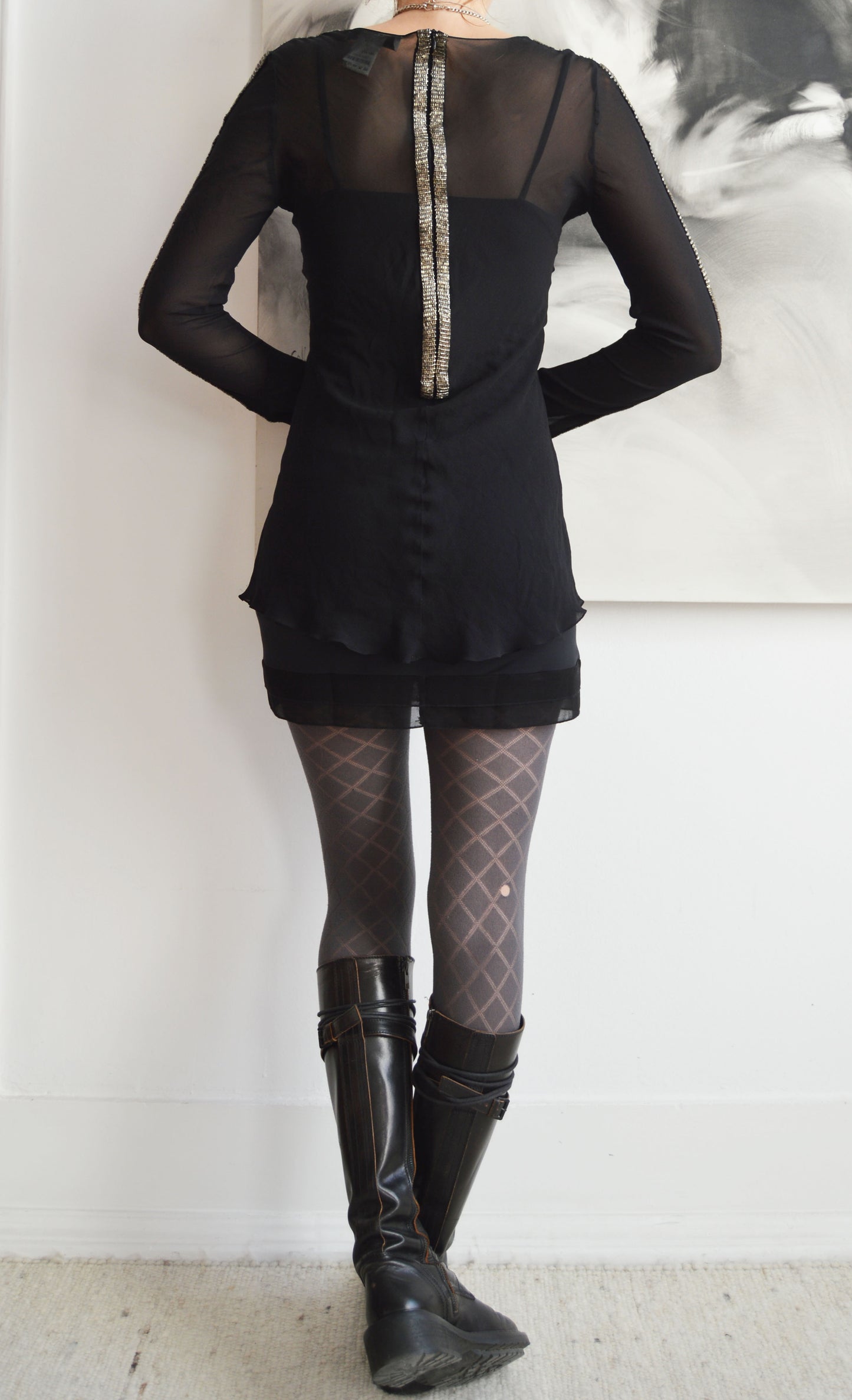 vintage Chloe fw 2002 silk beaded blouse