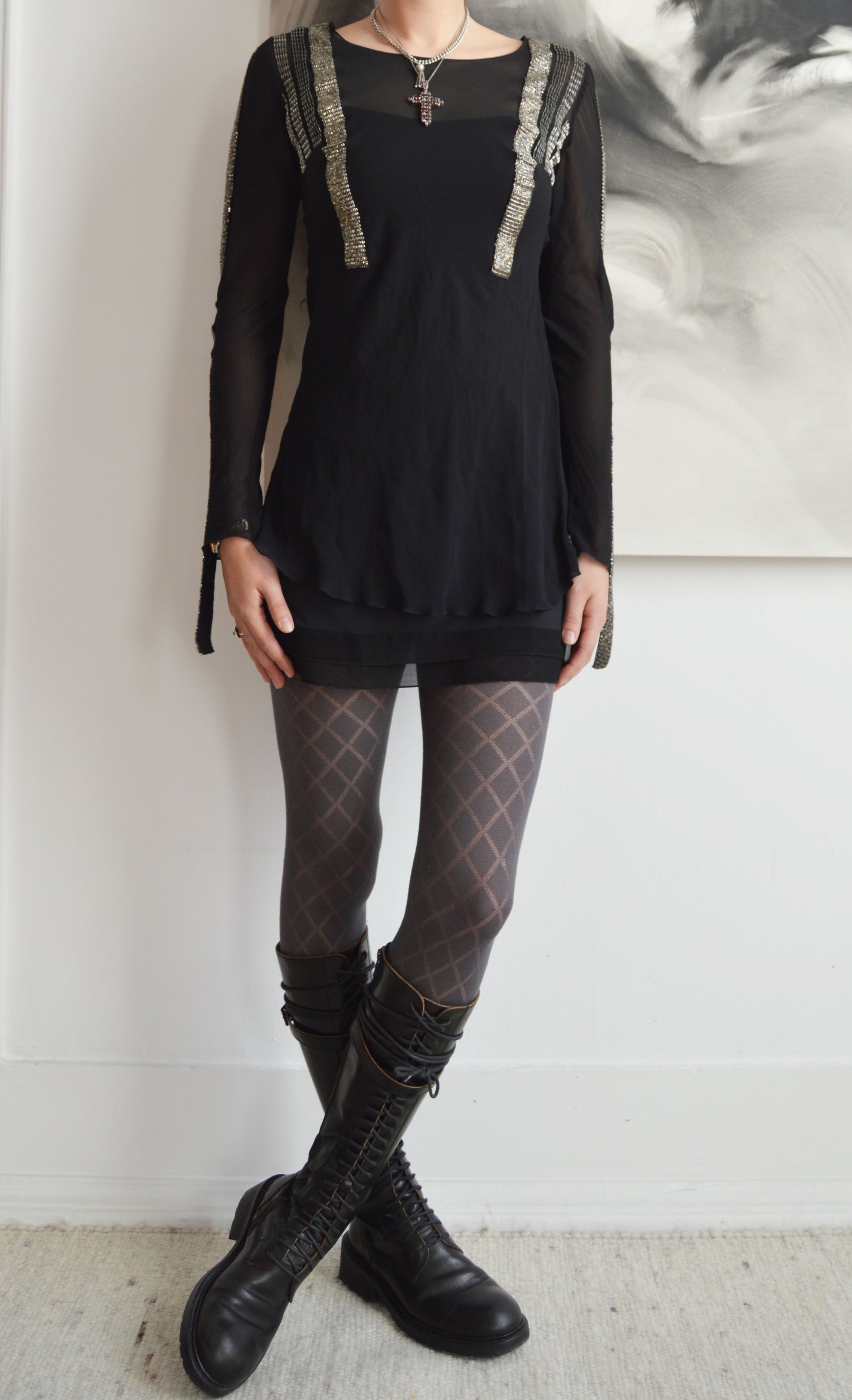 vintage Chloe fw 2002 silk beaded blouse