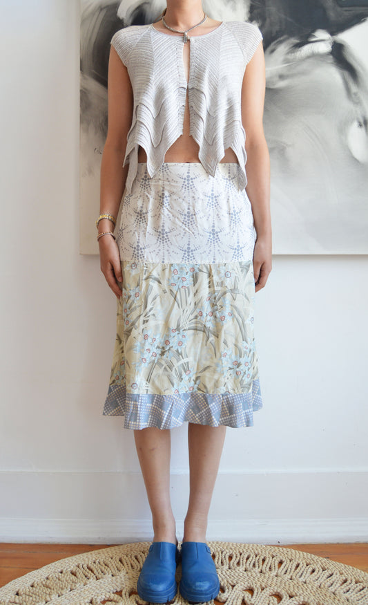 Vintage Chloe ss 2000 patchwork floral skirt