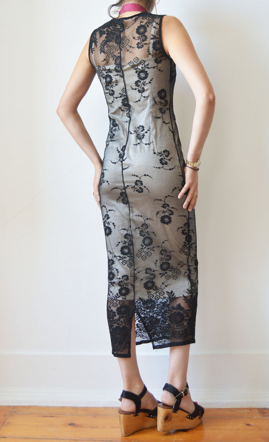 Vintage D&G Black Lace Dress with Slip