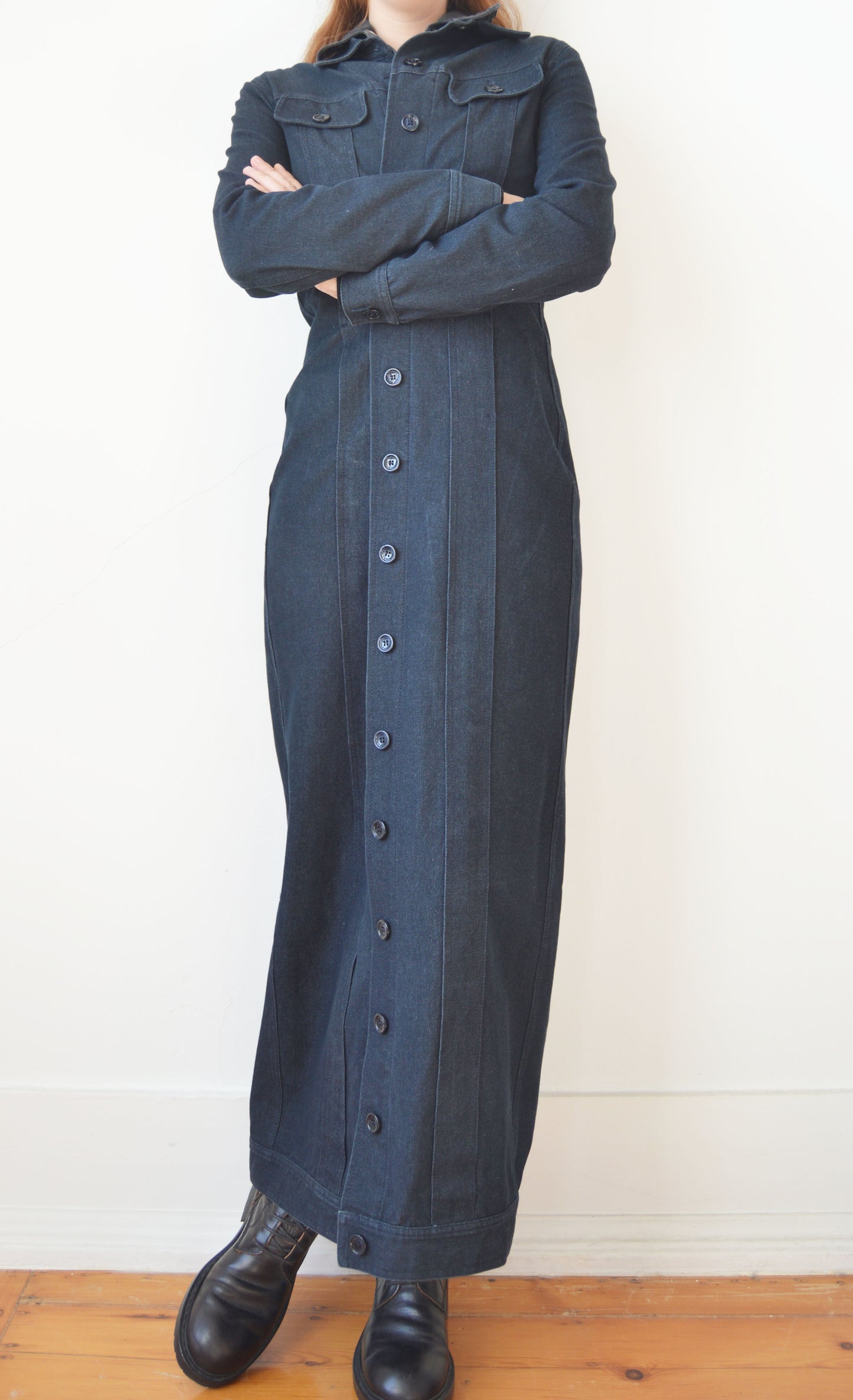 vintage d&g maxi denim jacket