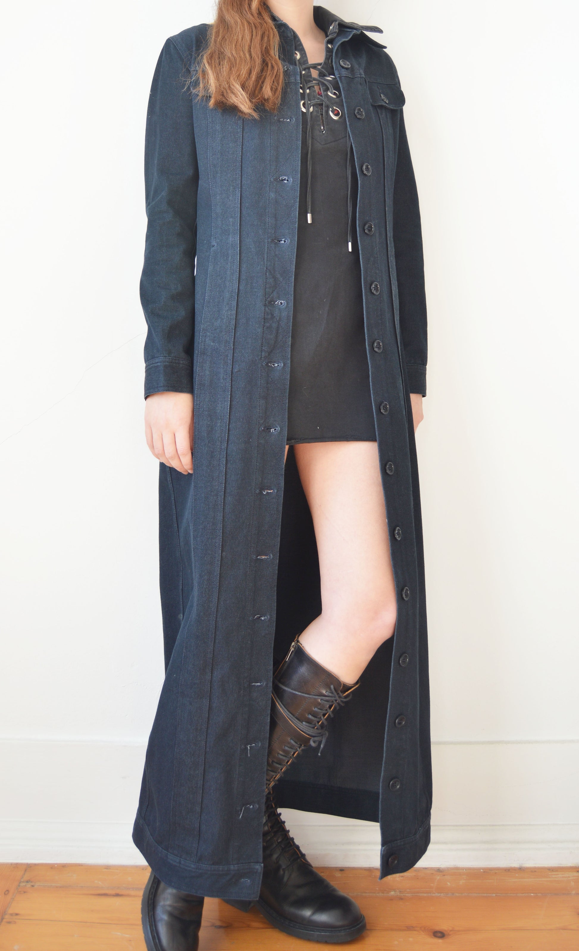 vintage d&g maxi denim jacket