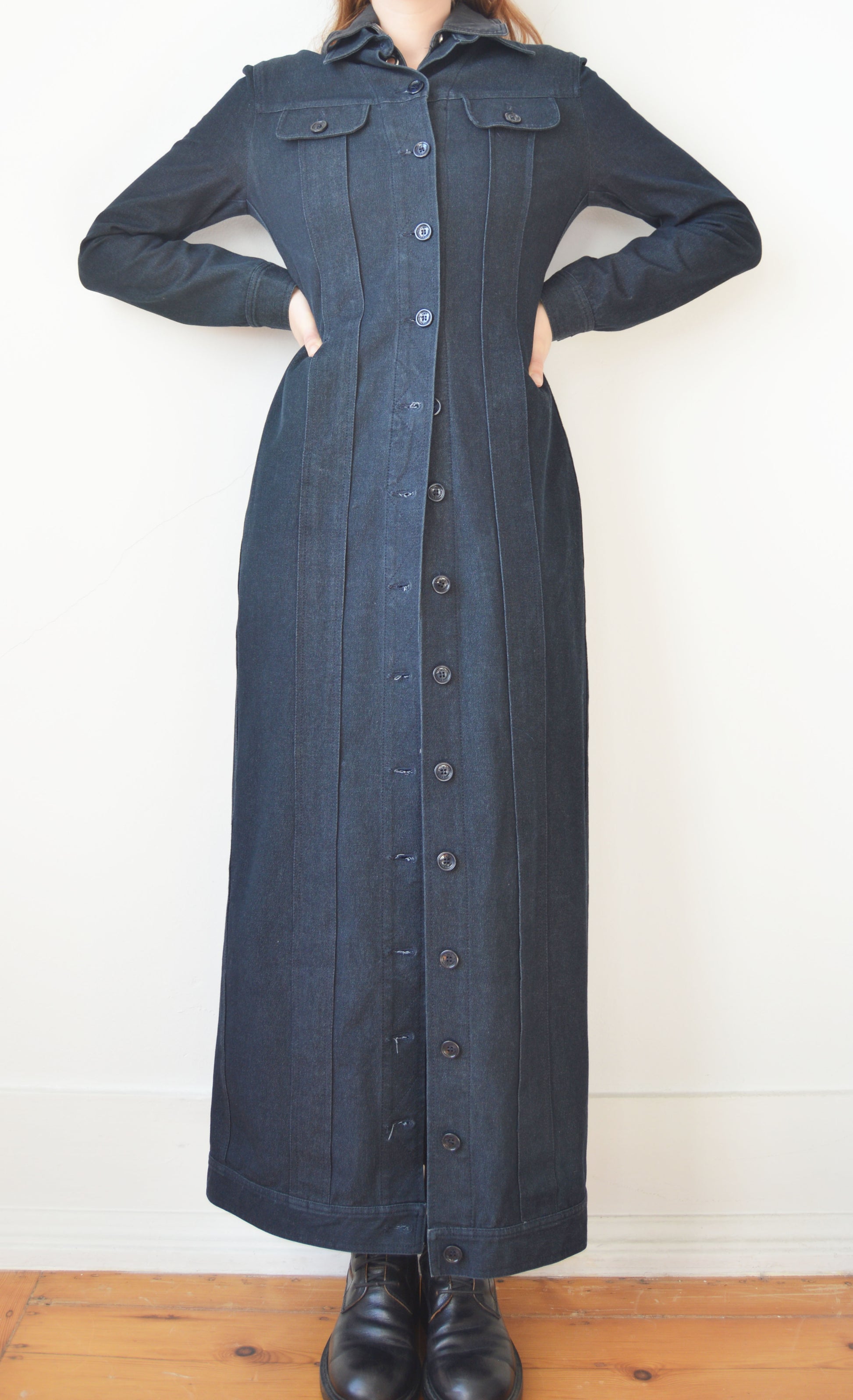 vintage d&g maxi denim jacket