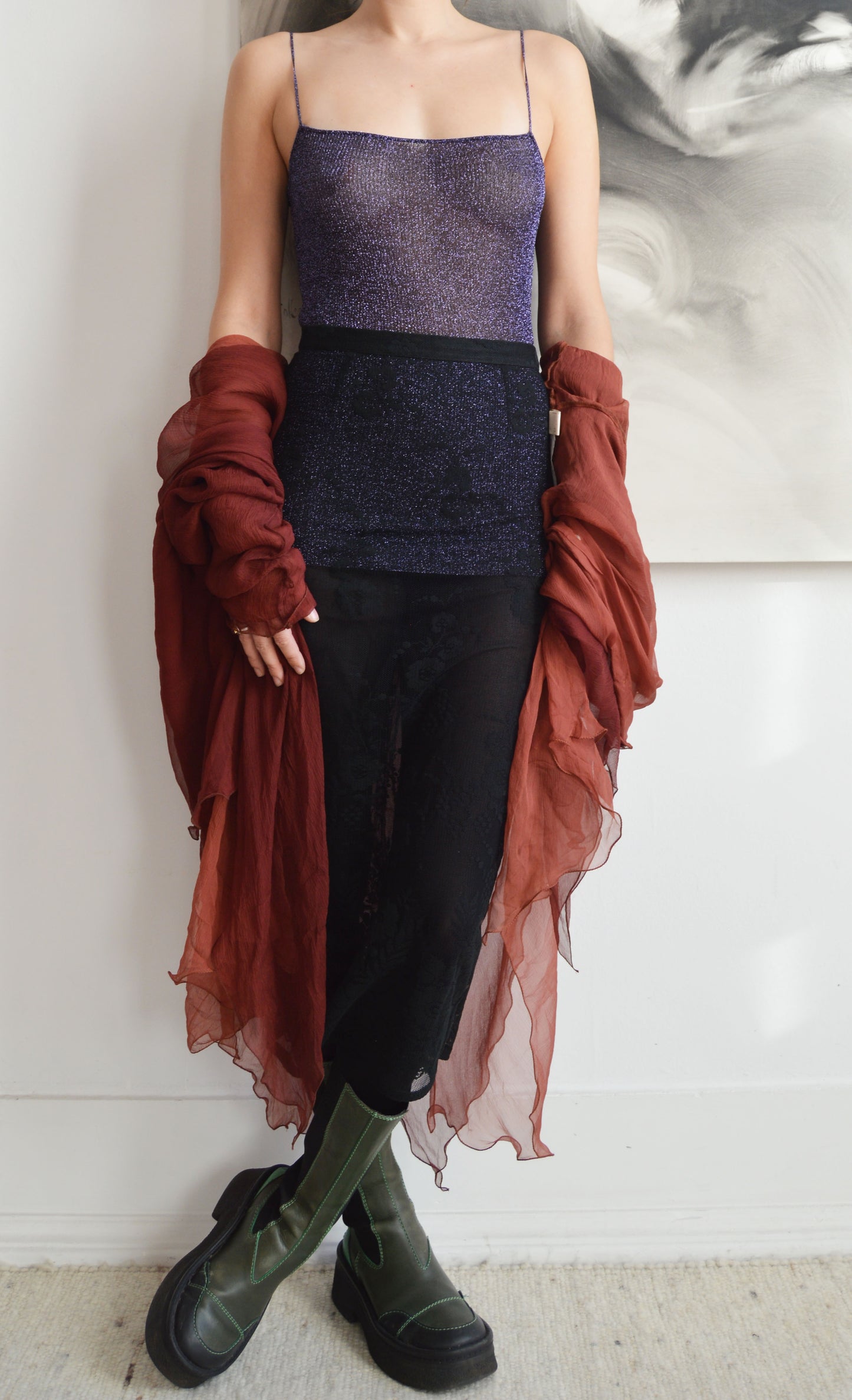 vintage dolce gabbana fw 2000 sparkly purple knit vest camisole