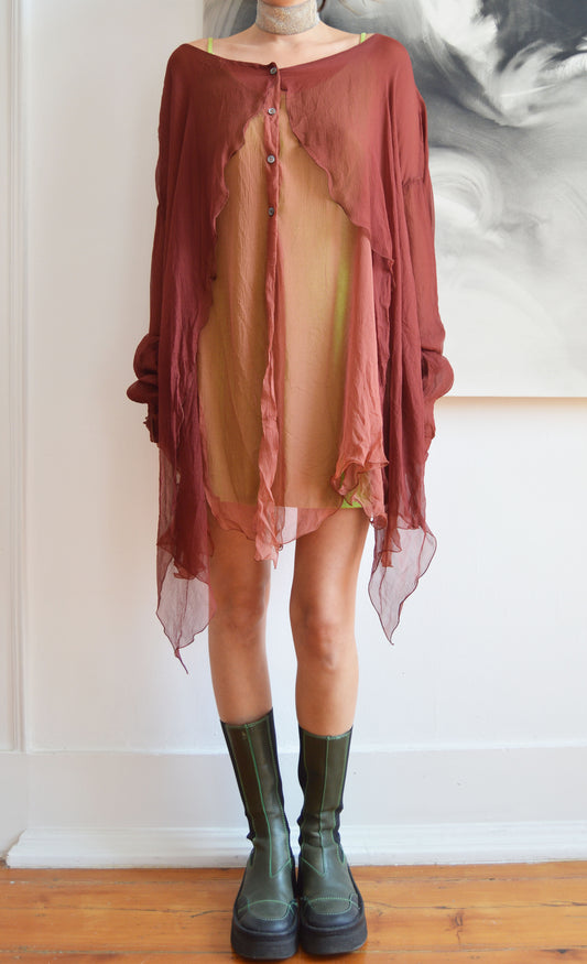 vintage dolce gabbana ss 1991 red silk blouse