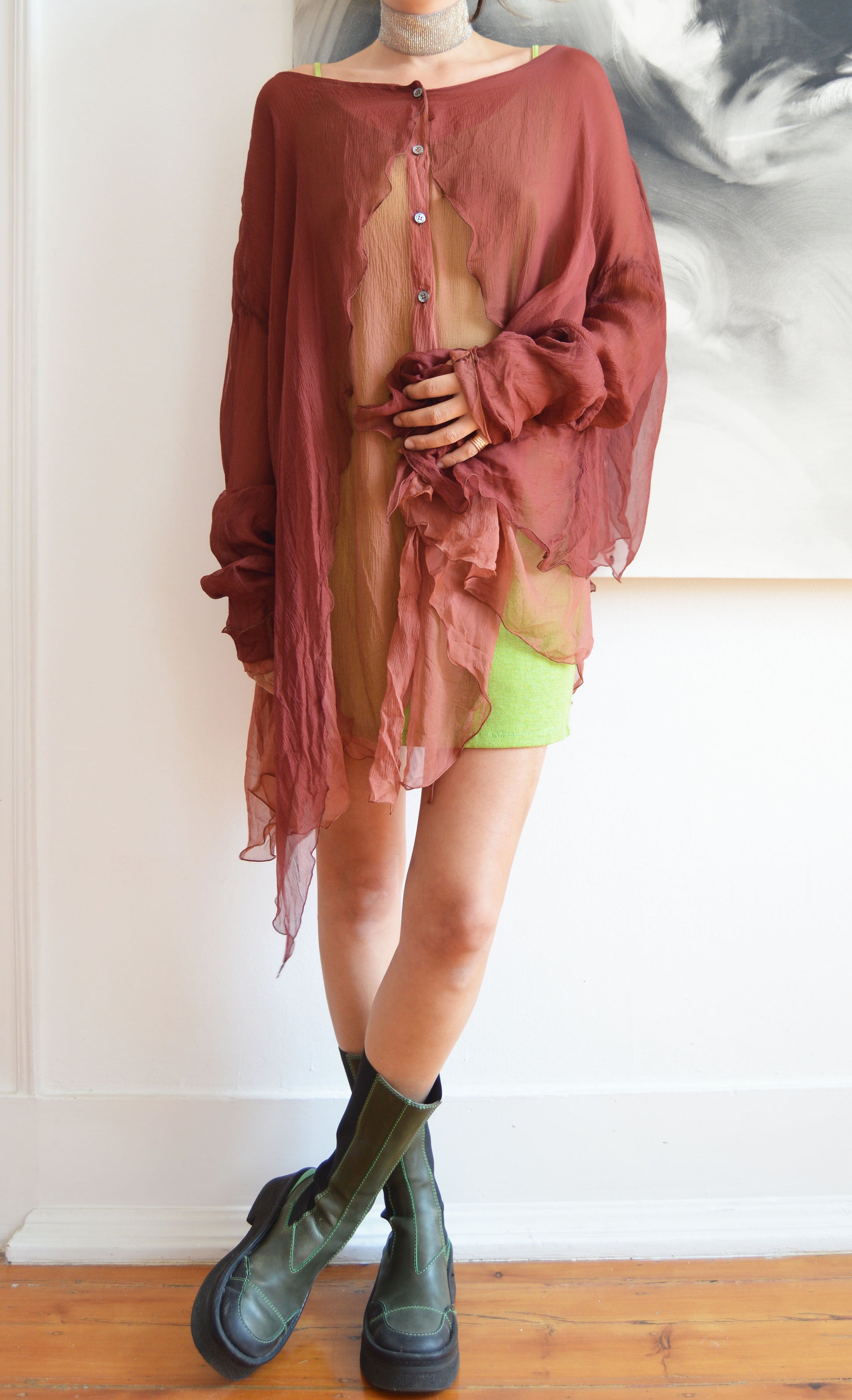 vintage dolce gabbana ss 1991 red silk blouse