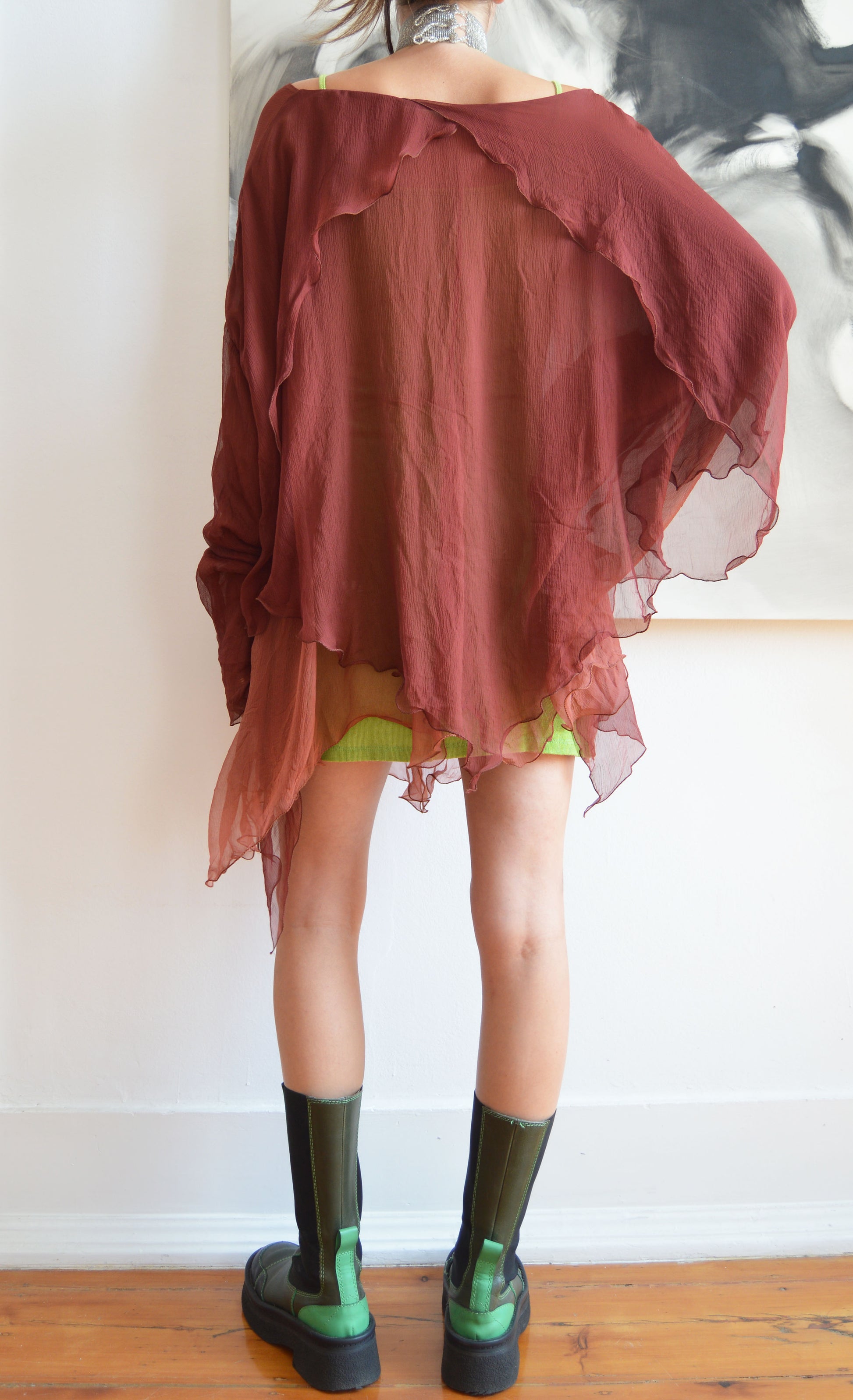 vintage dolce gabbana ss 1991 red silk blouse