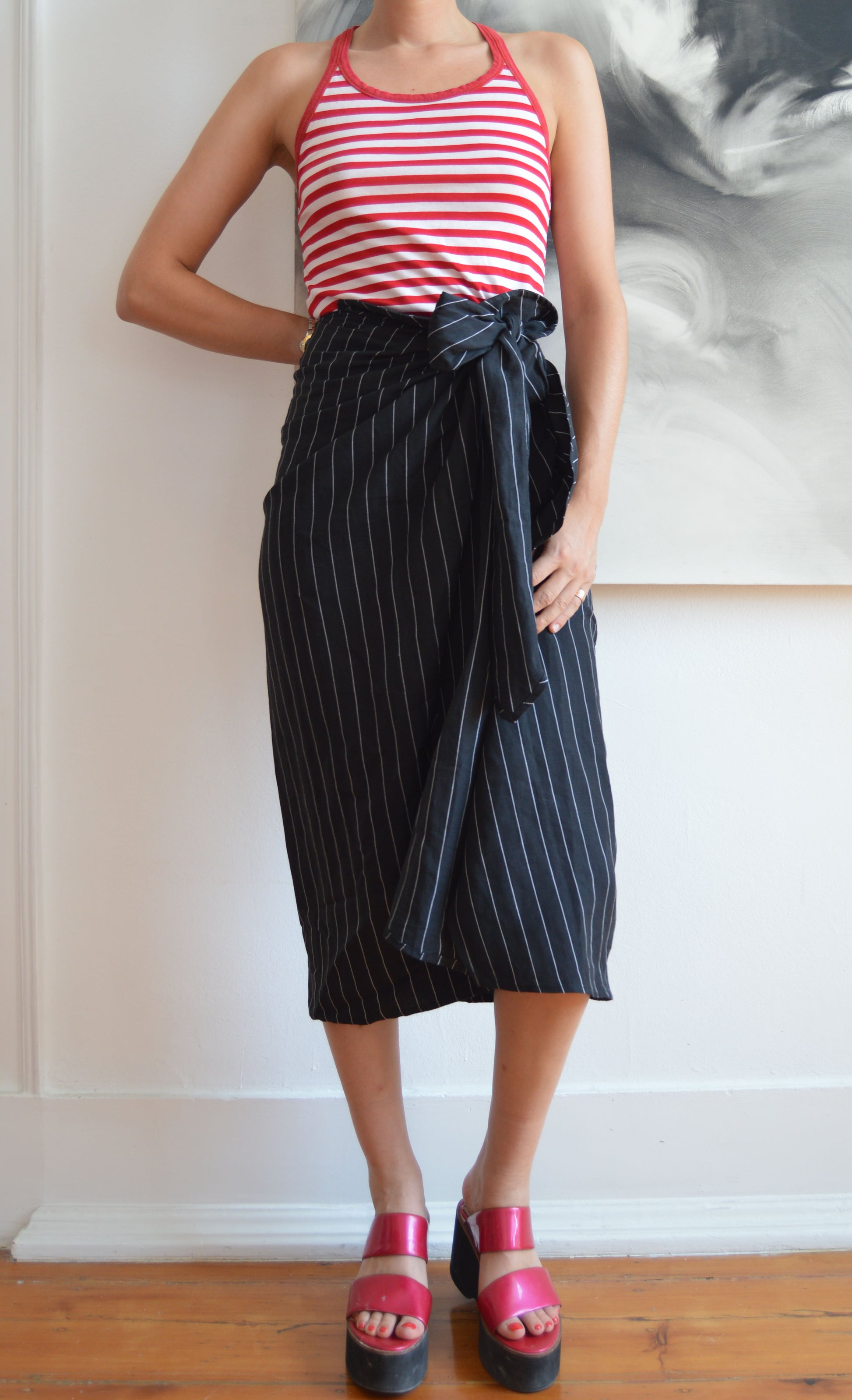 vintage dolce gabbana ss 2003 striped tank top