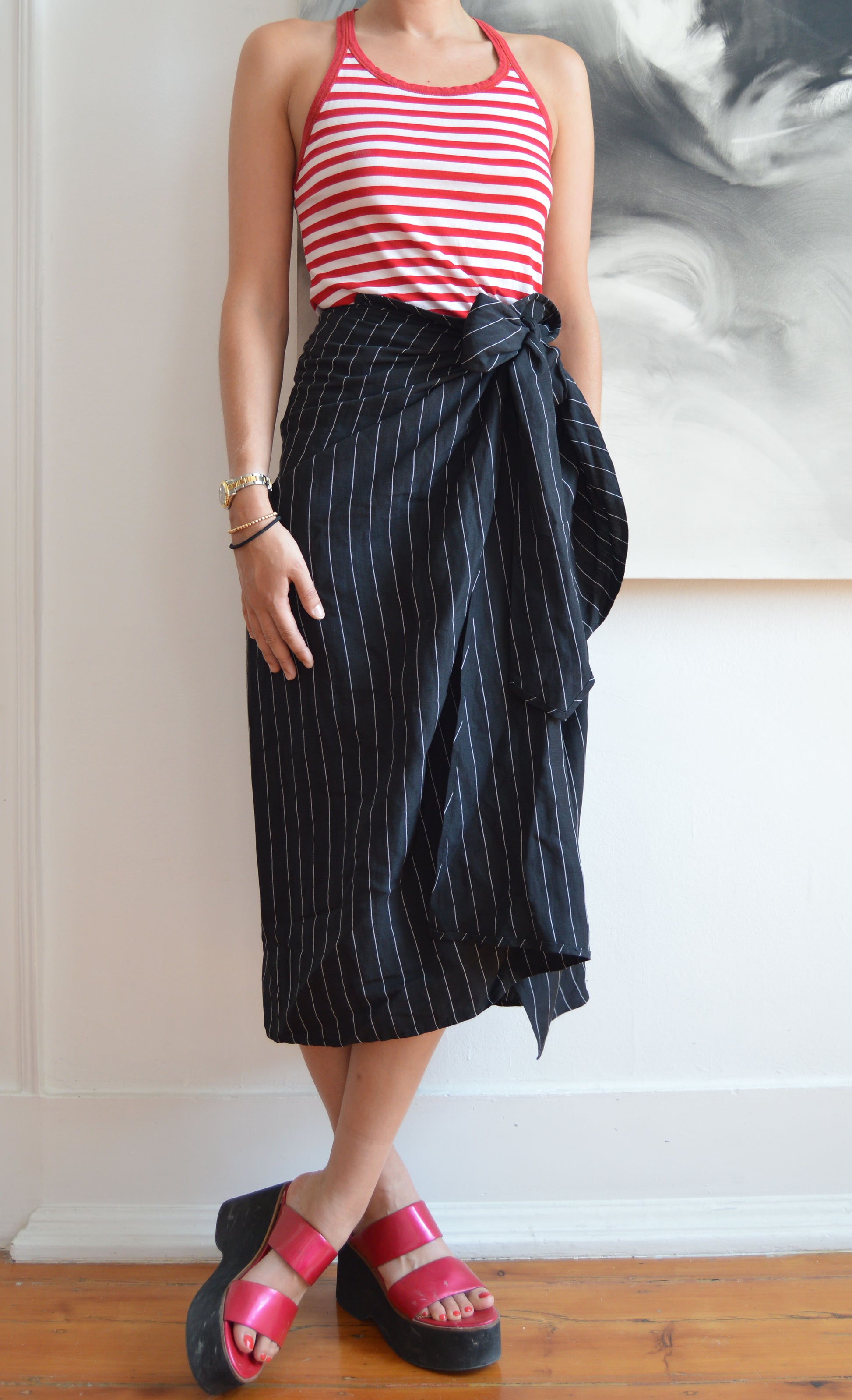 vintage dolce gabbana ss 2003 striped tank top