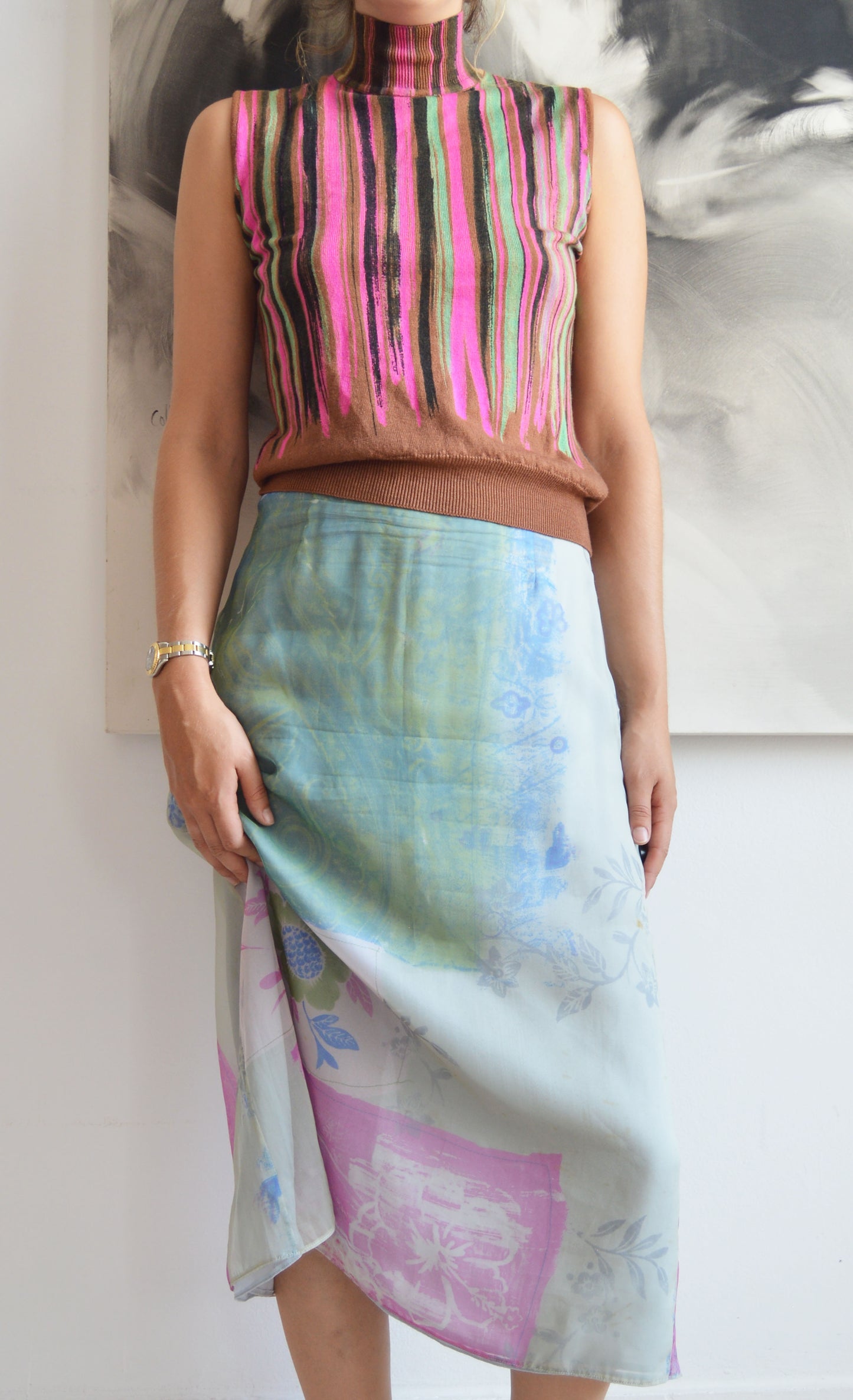 Vintage Gianni Versace Couture F/W 2001 Sleeveless Turtleneck