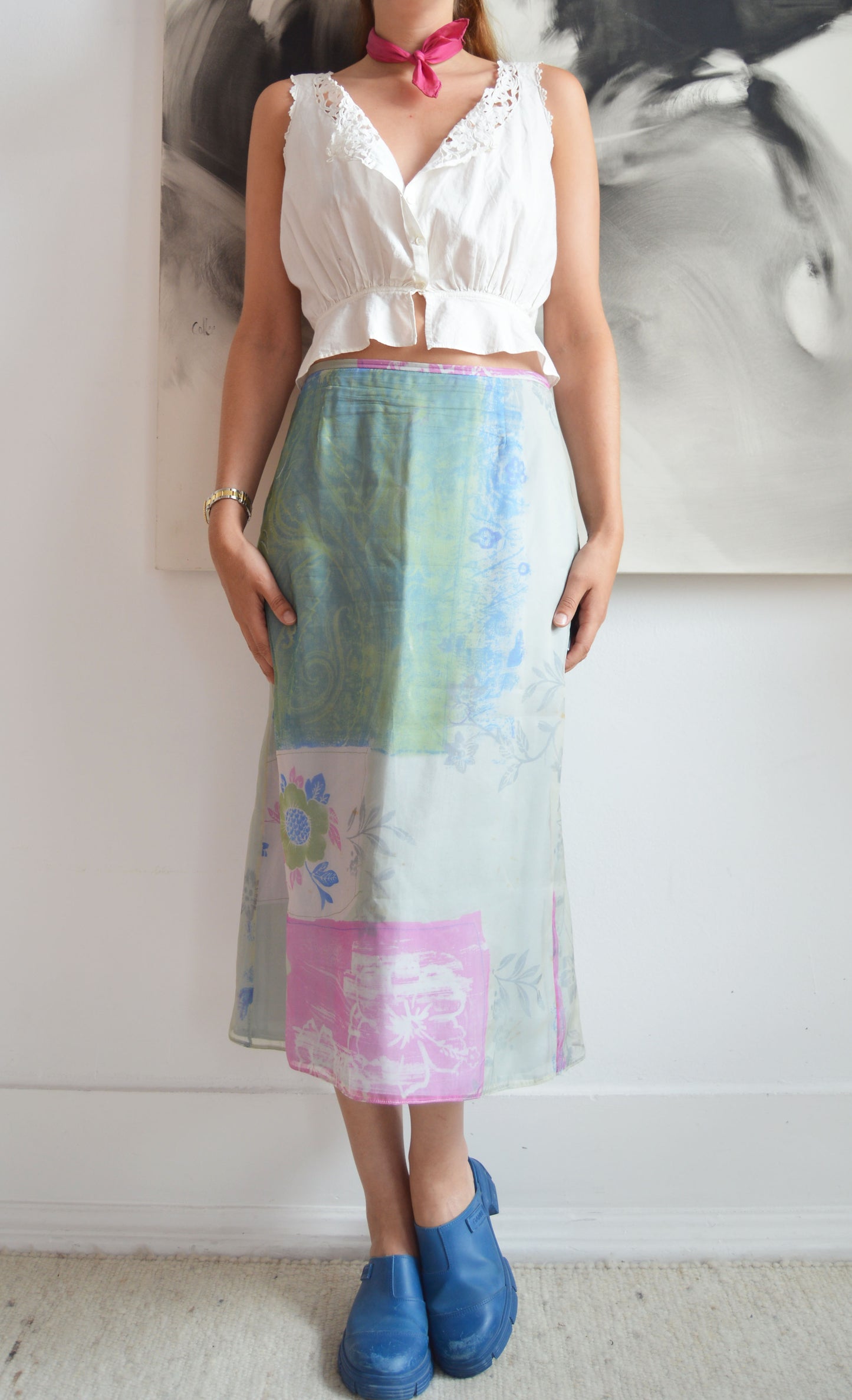 vintage Giorgio Armani ss 2000 patterned skirt