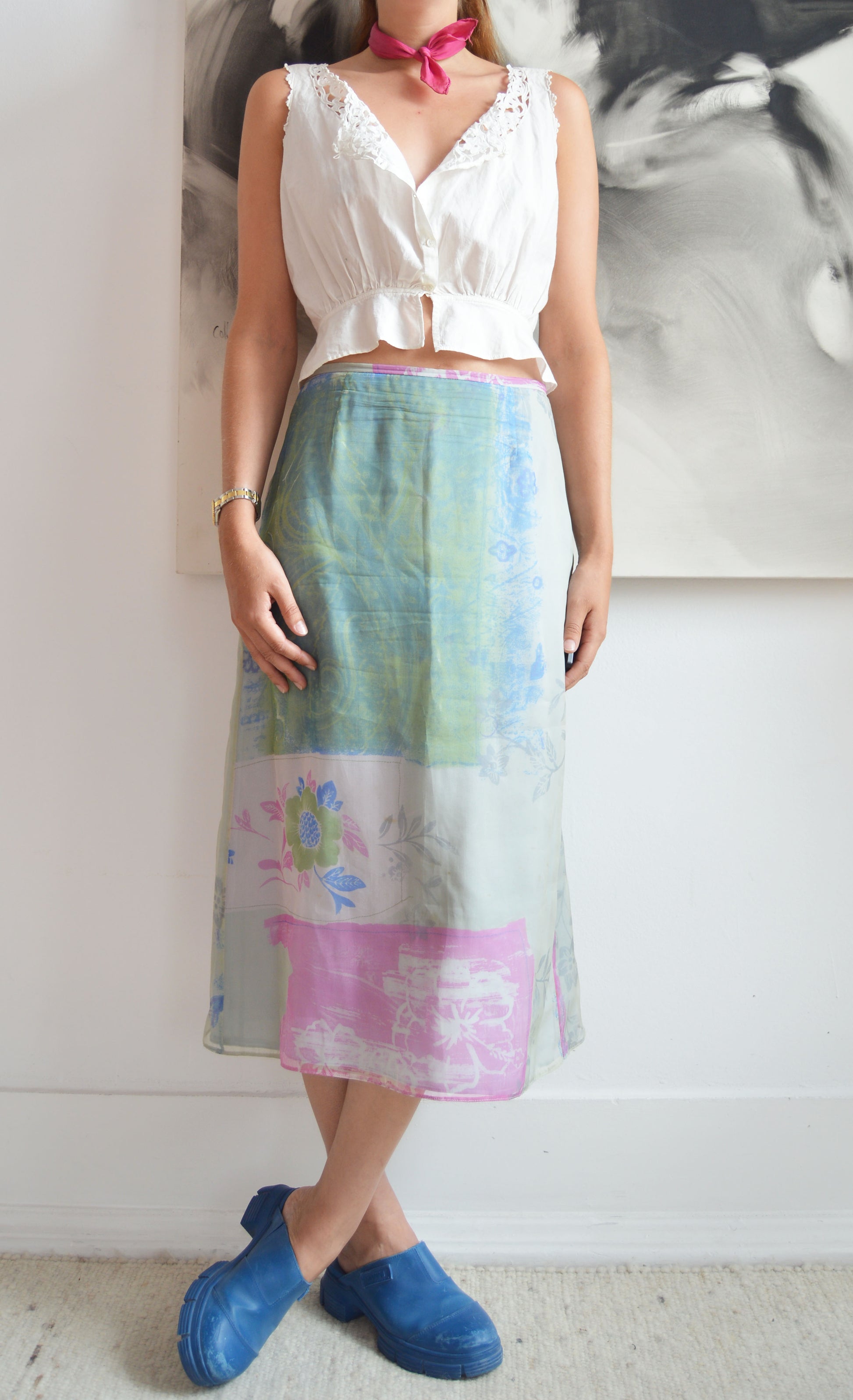 vintage Giorgio Armani ss 2000 patterned skirt