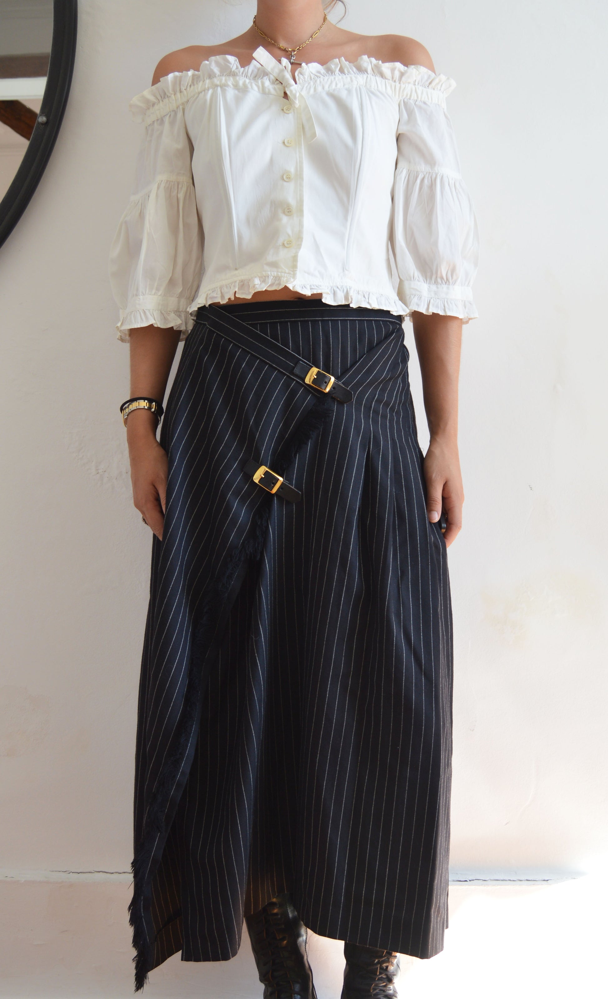 vintage kenzo white off the shoulder blouse