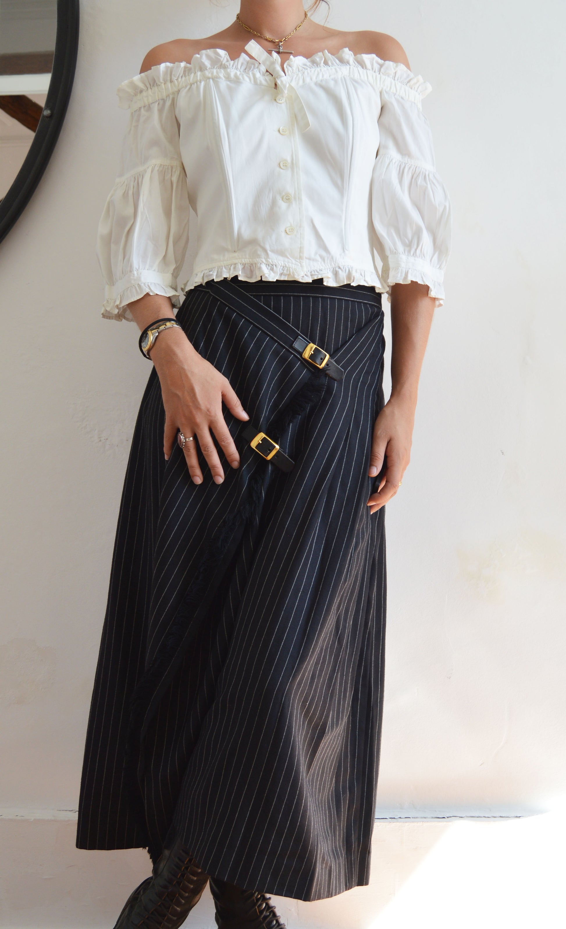 vintage kenzo white off the shoulder blouse