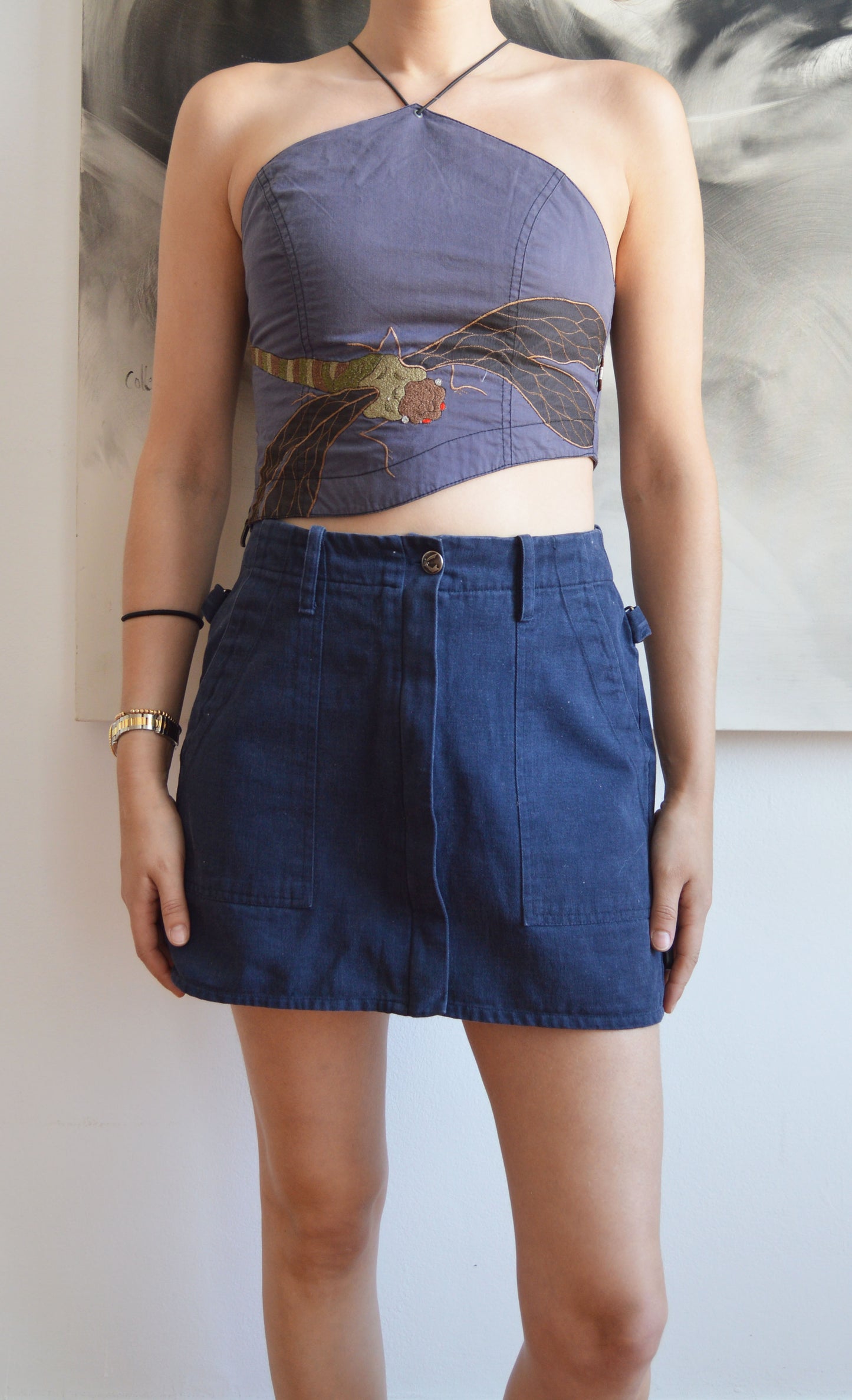 vintage maharishi dragonfly crop top
