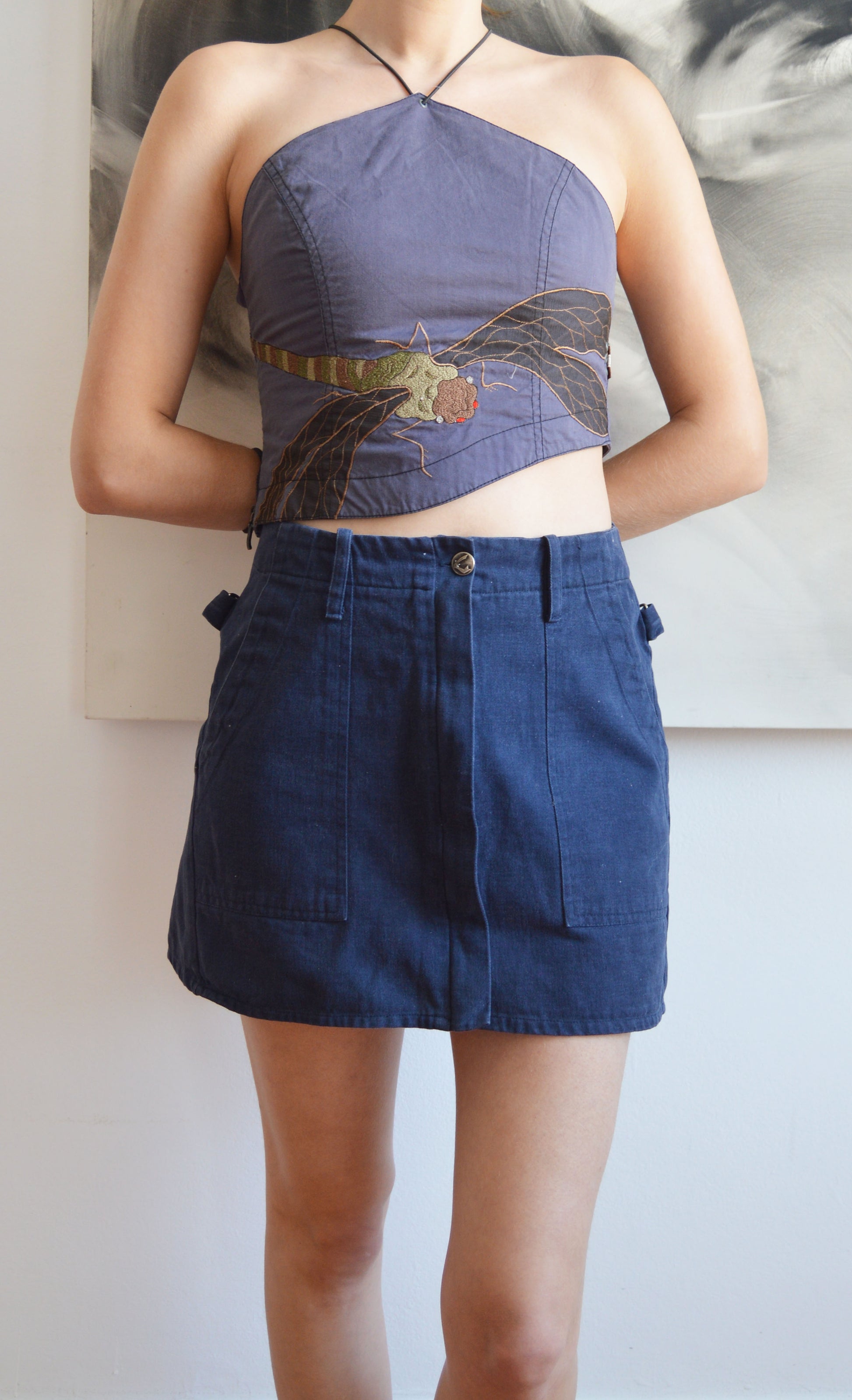 vintage maharishi dragonfly crop top