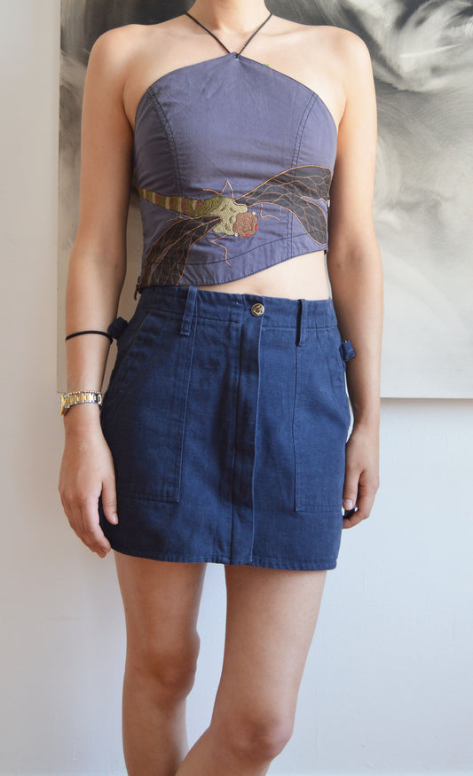 vintage maharishi dragonfly crop top