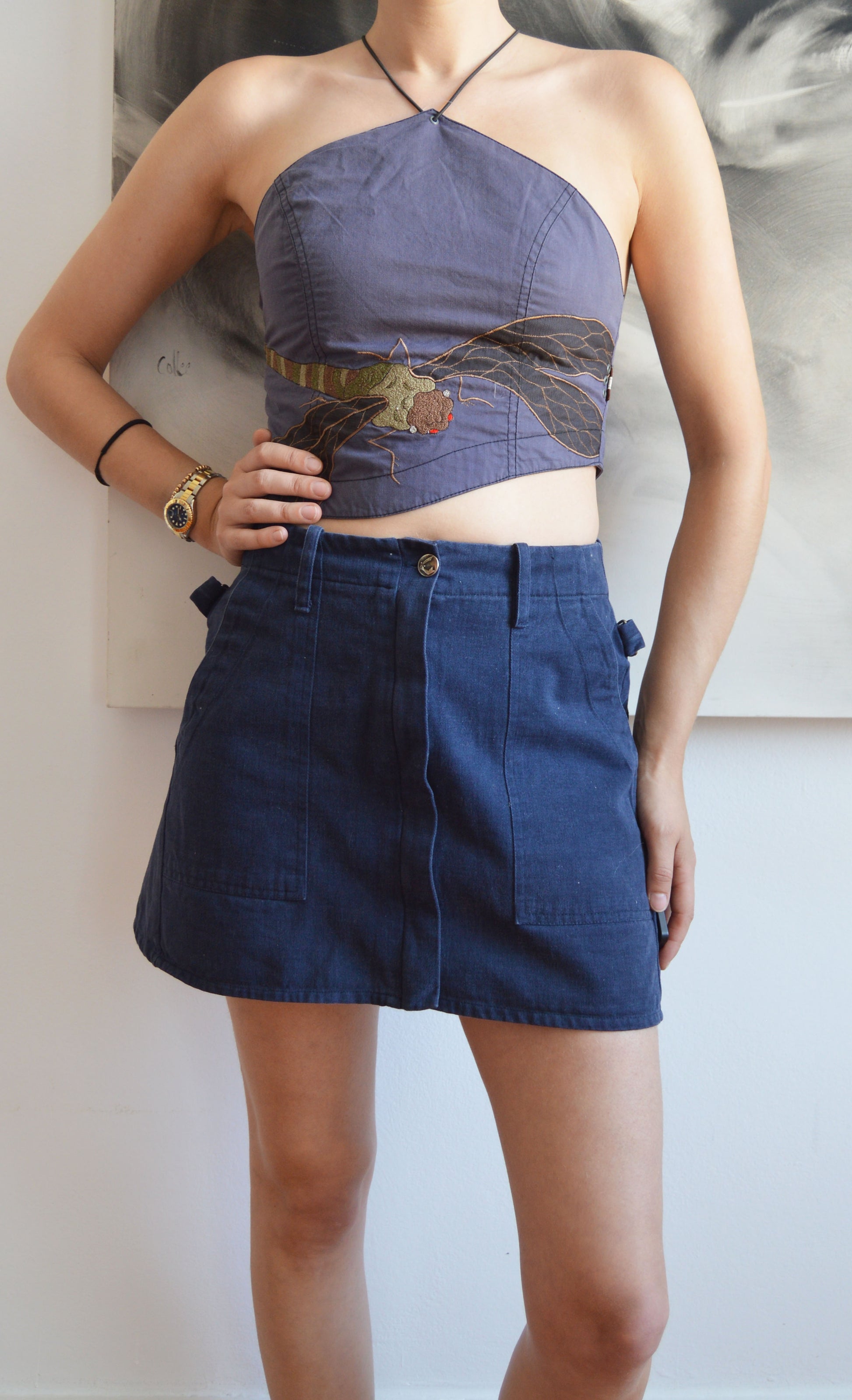 vintage maharishi dragonfly crop top