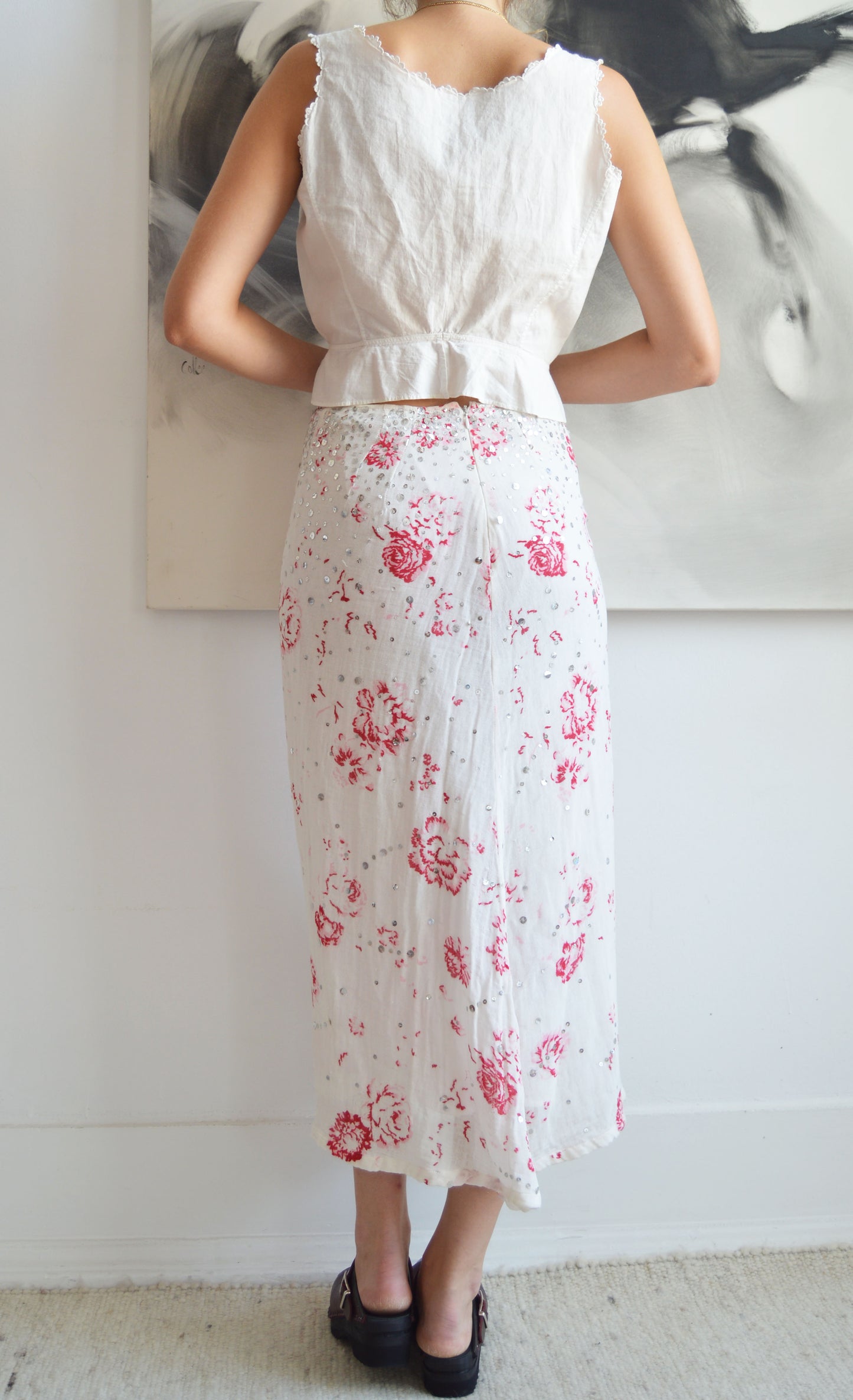 Vintage Marni Floral Sequin Maxi Skirt