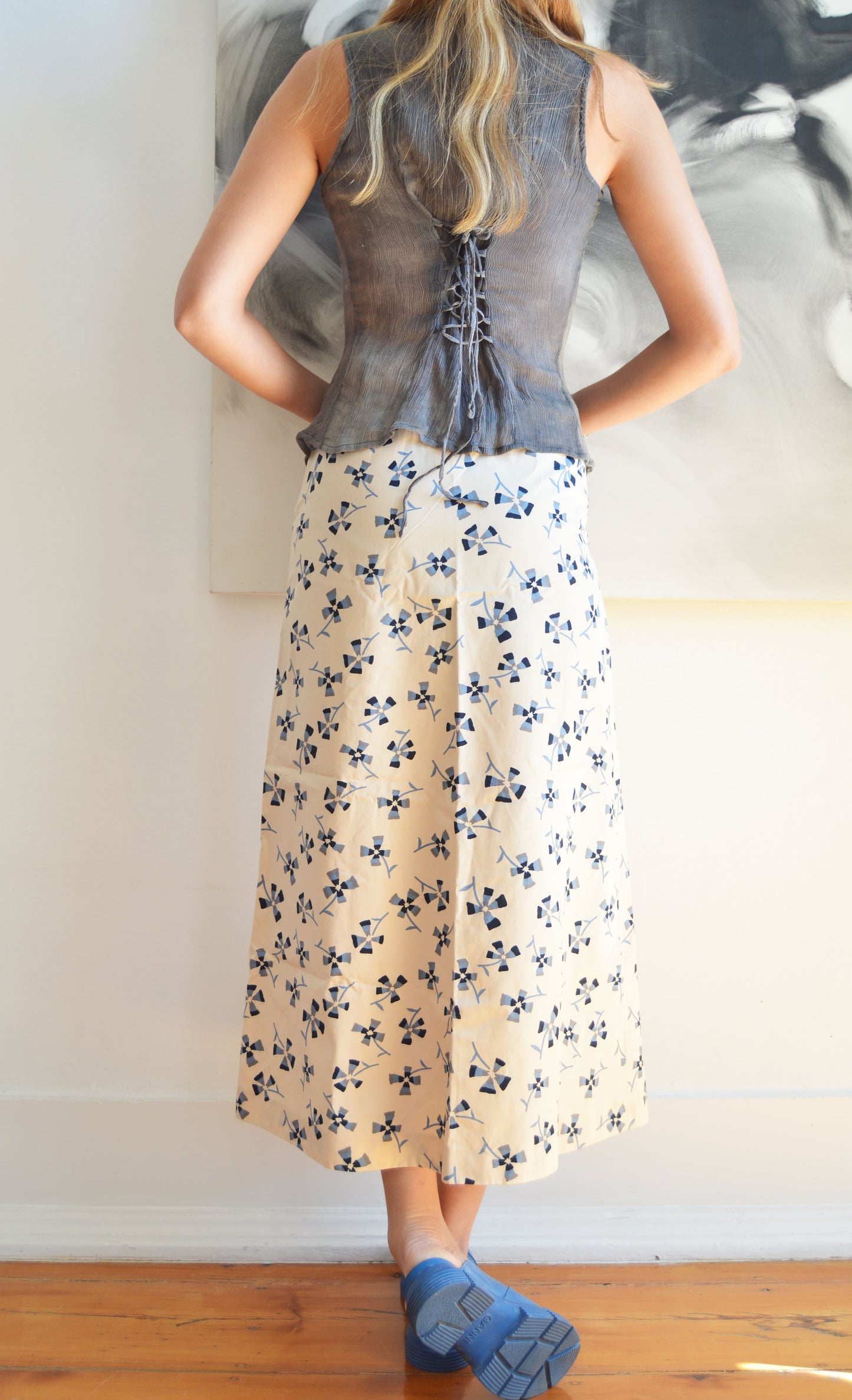 vintage marni fw 2001 floral maxi skirt