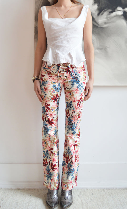 vintage marni s/s 2002 floral trousers