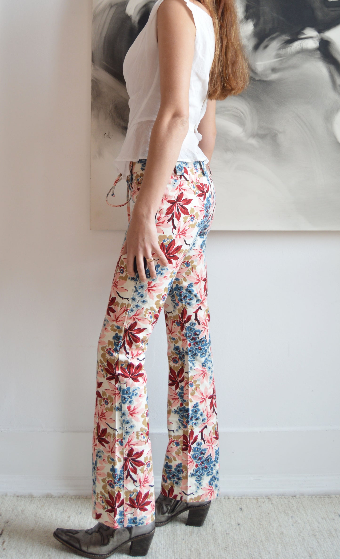 vintage marni s/s 2002 floral trousers