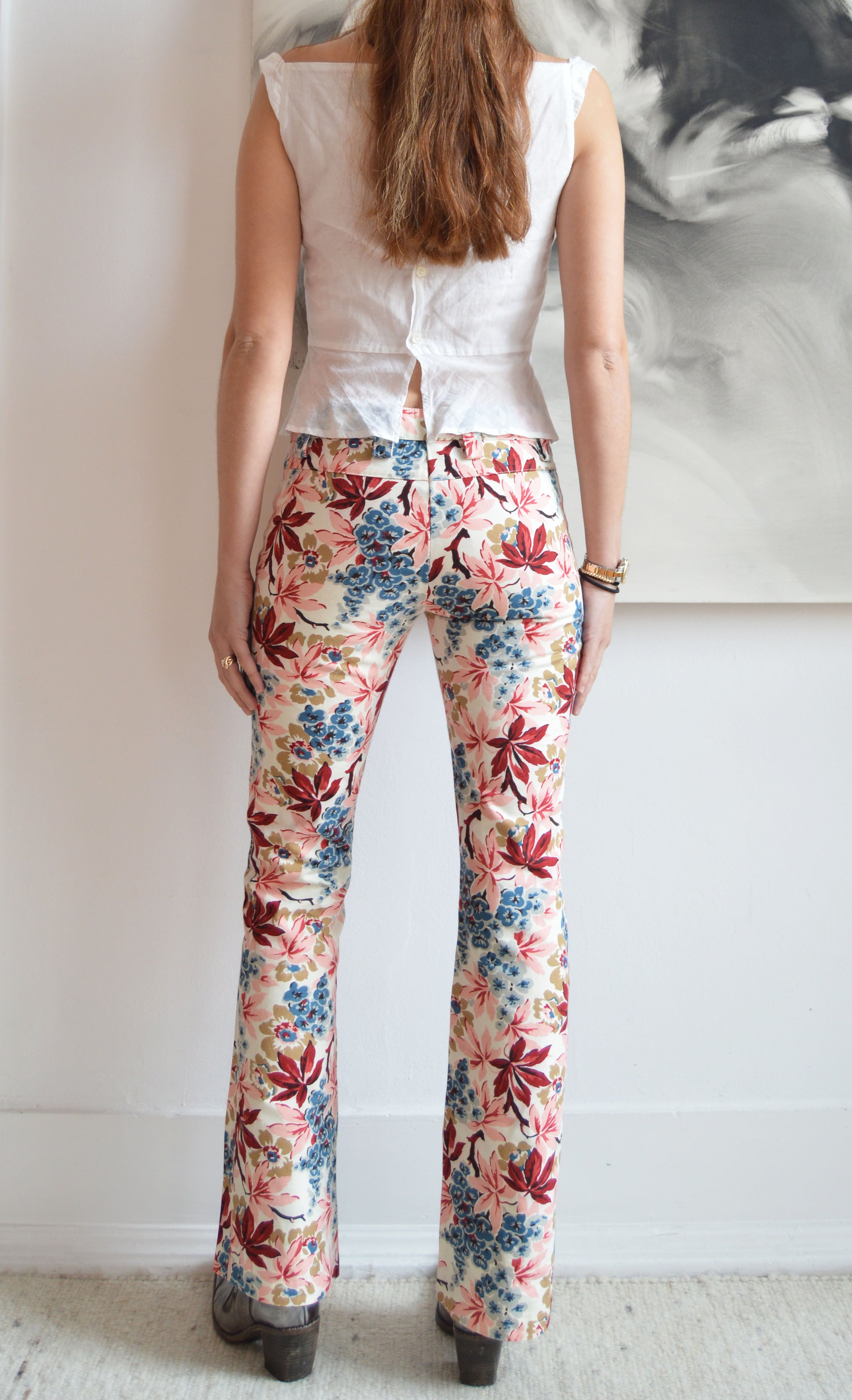 vintage marni s/s 2002 floral trousers