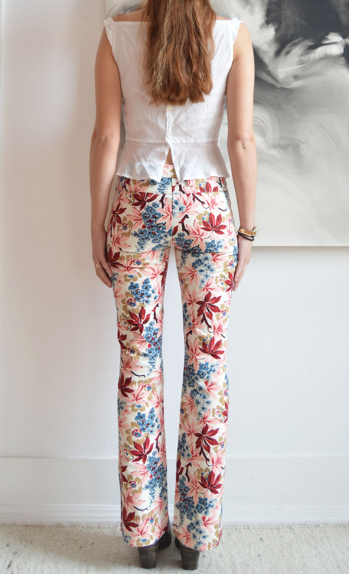 vintage marni s/s 2002 floral trousers
