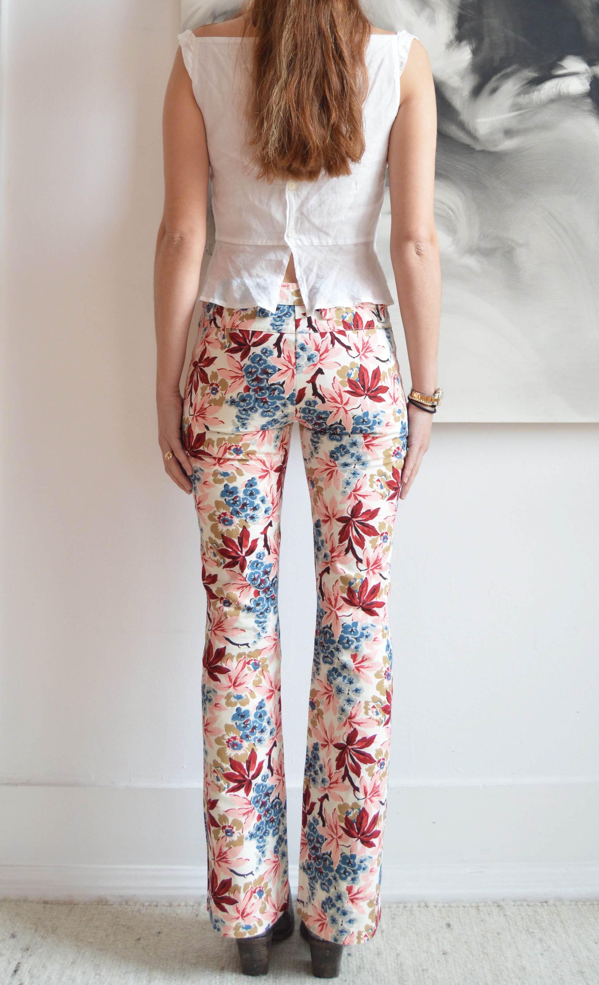 vintage marni s/s 2002 floral trousers