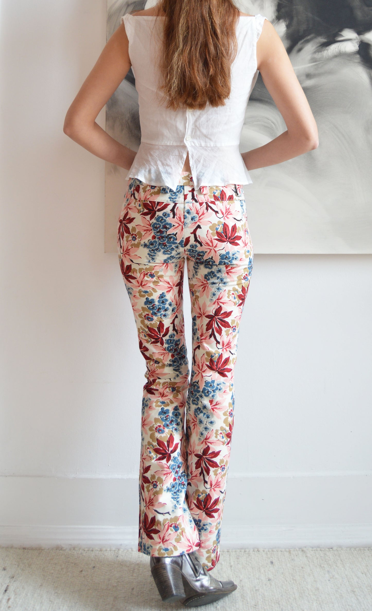 vintage marni s/s 2002 floral trousers