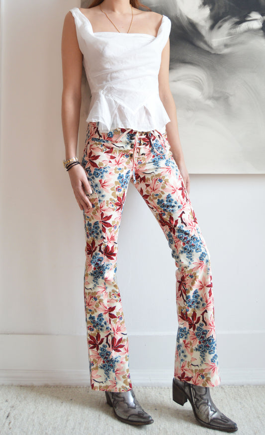 vintage marni s/s 2002 floral trousers