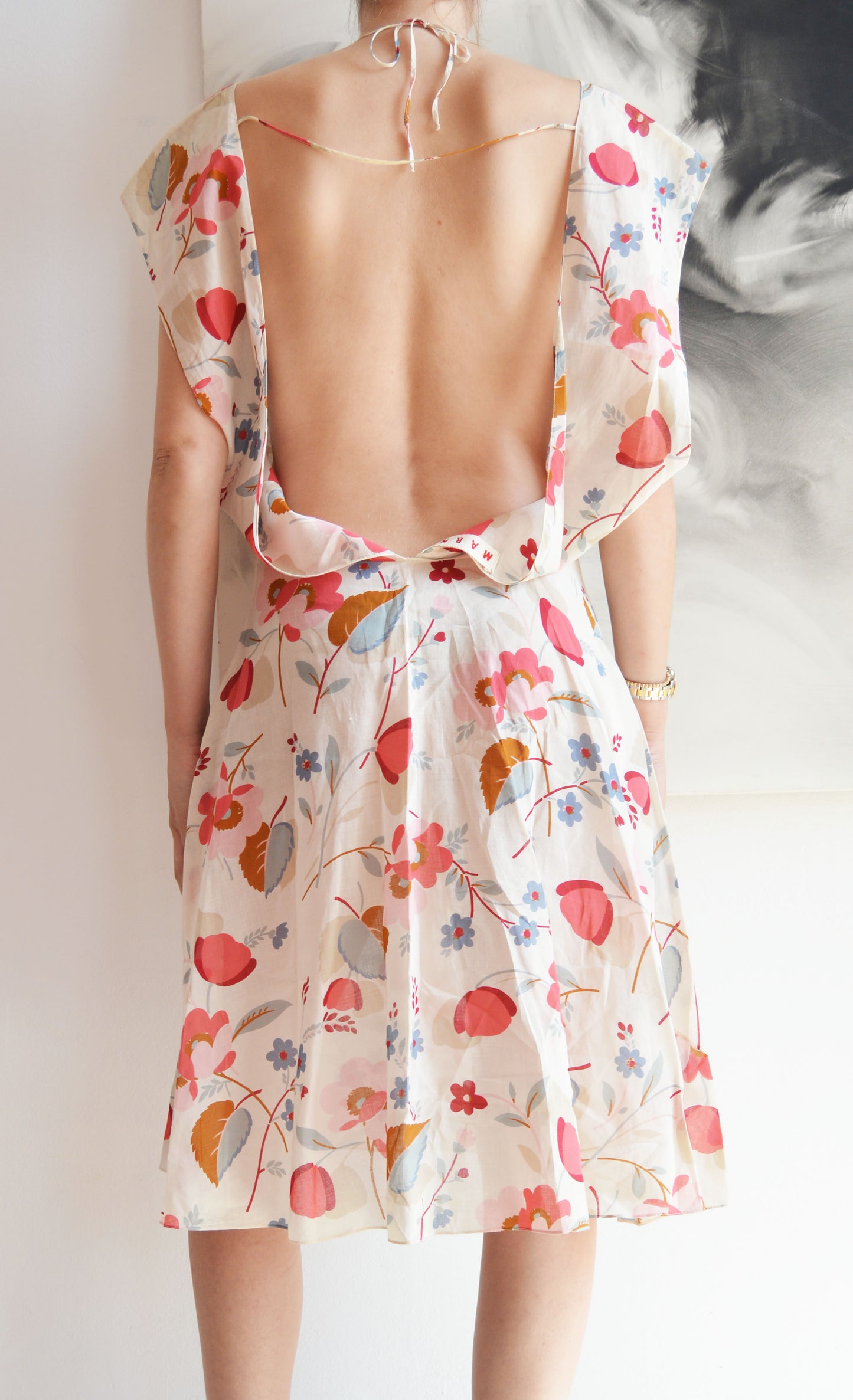 vintage marni ss 2003 backless floral cotton dress