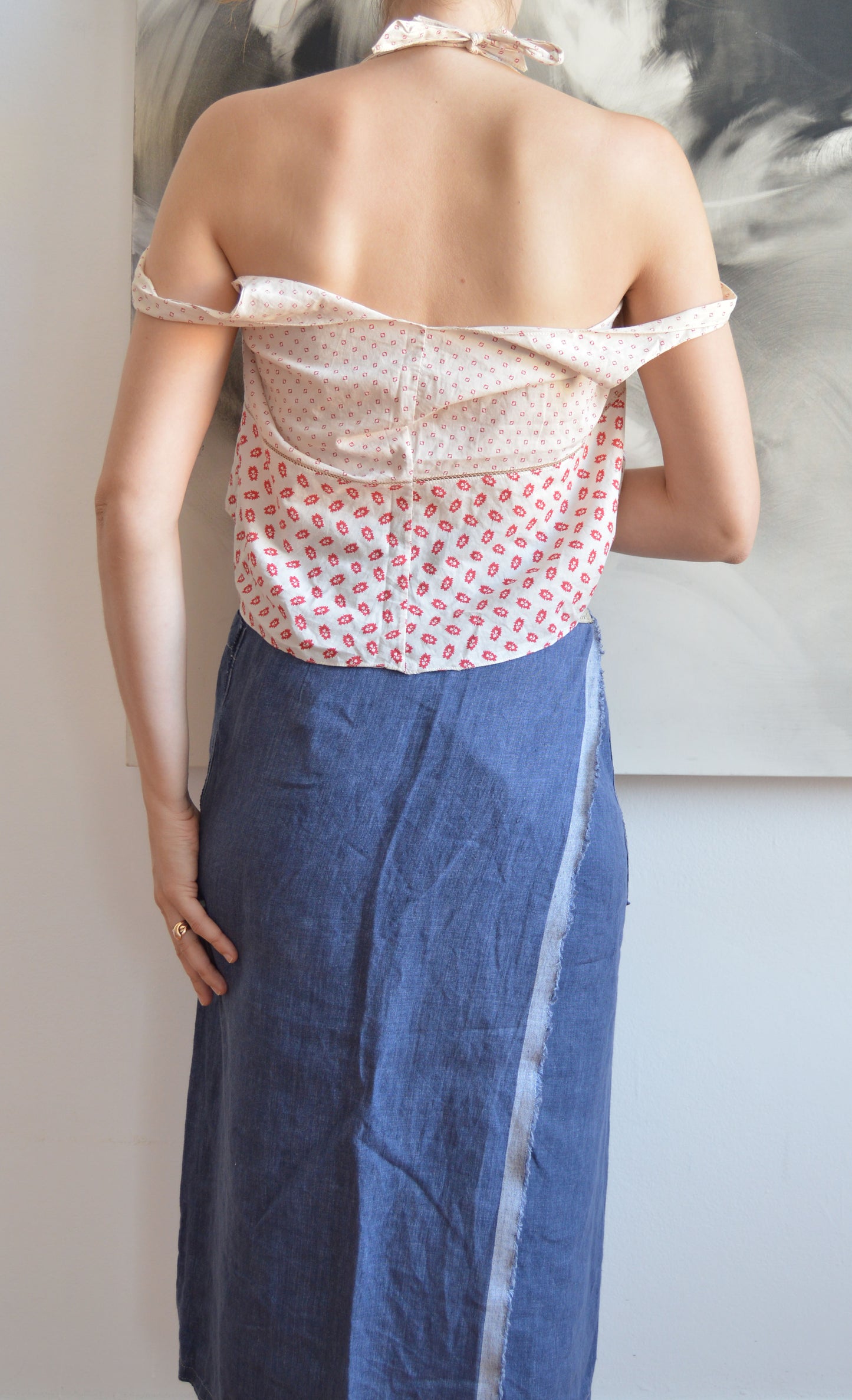 vintage marni ss 2003 printed cotton blouse