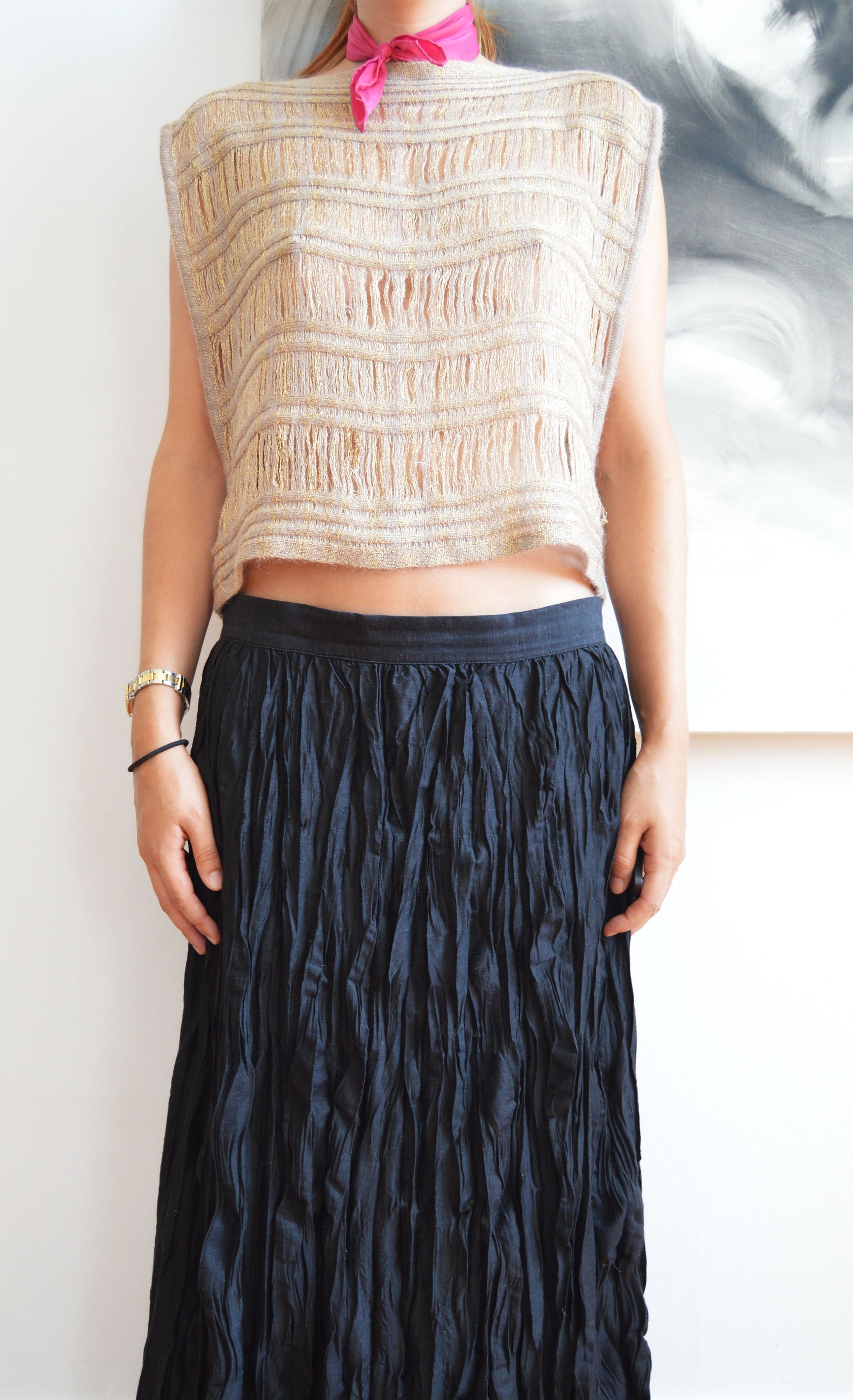 vintage missoni gold sleeveless jumper