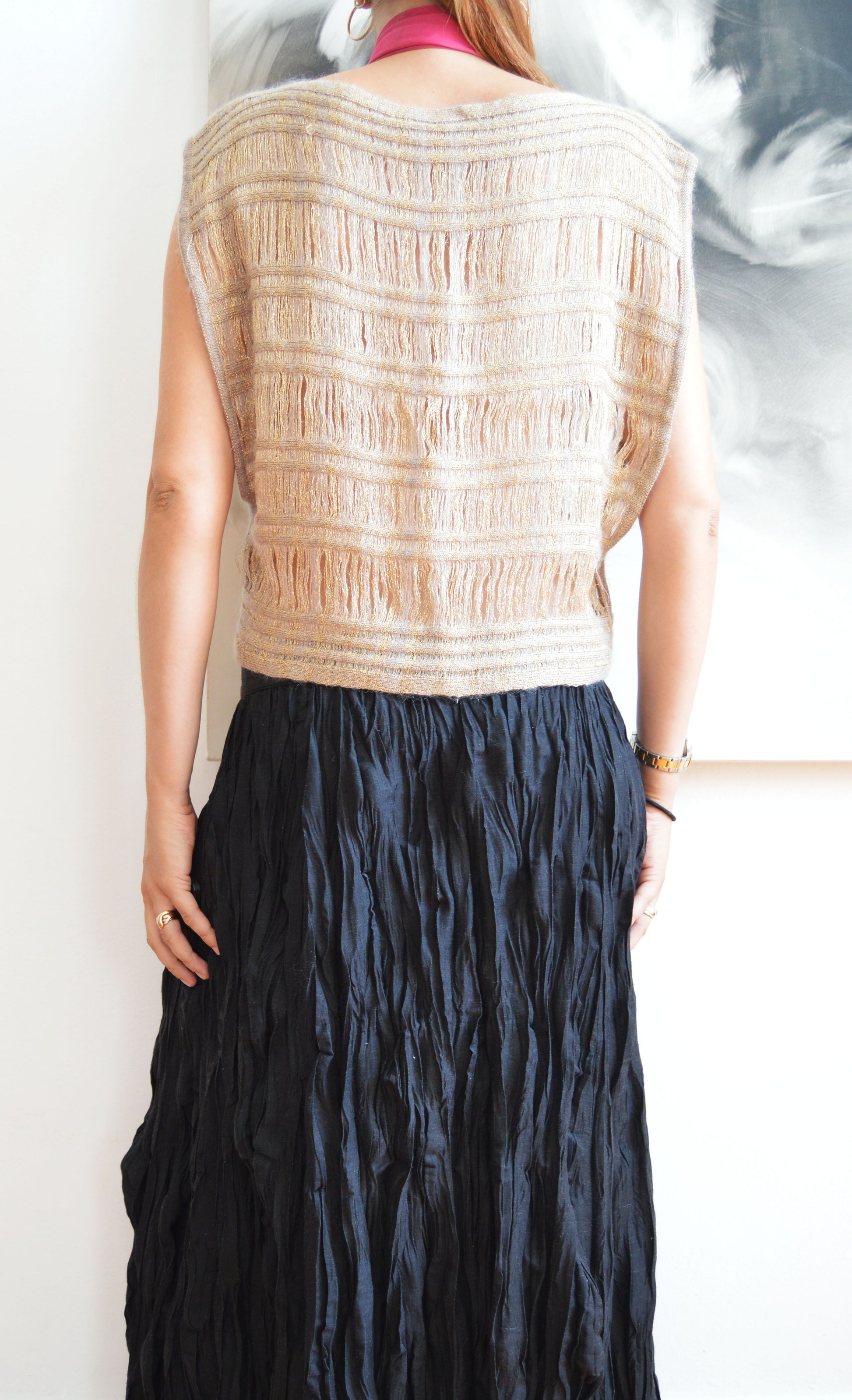 vintage missoni gold sleeveless jumper