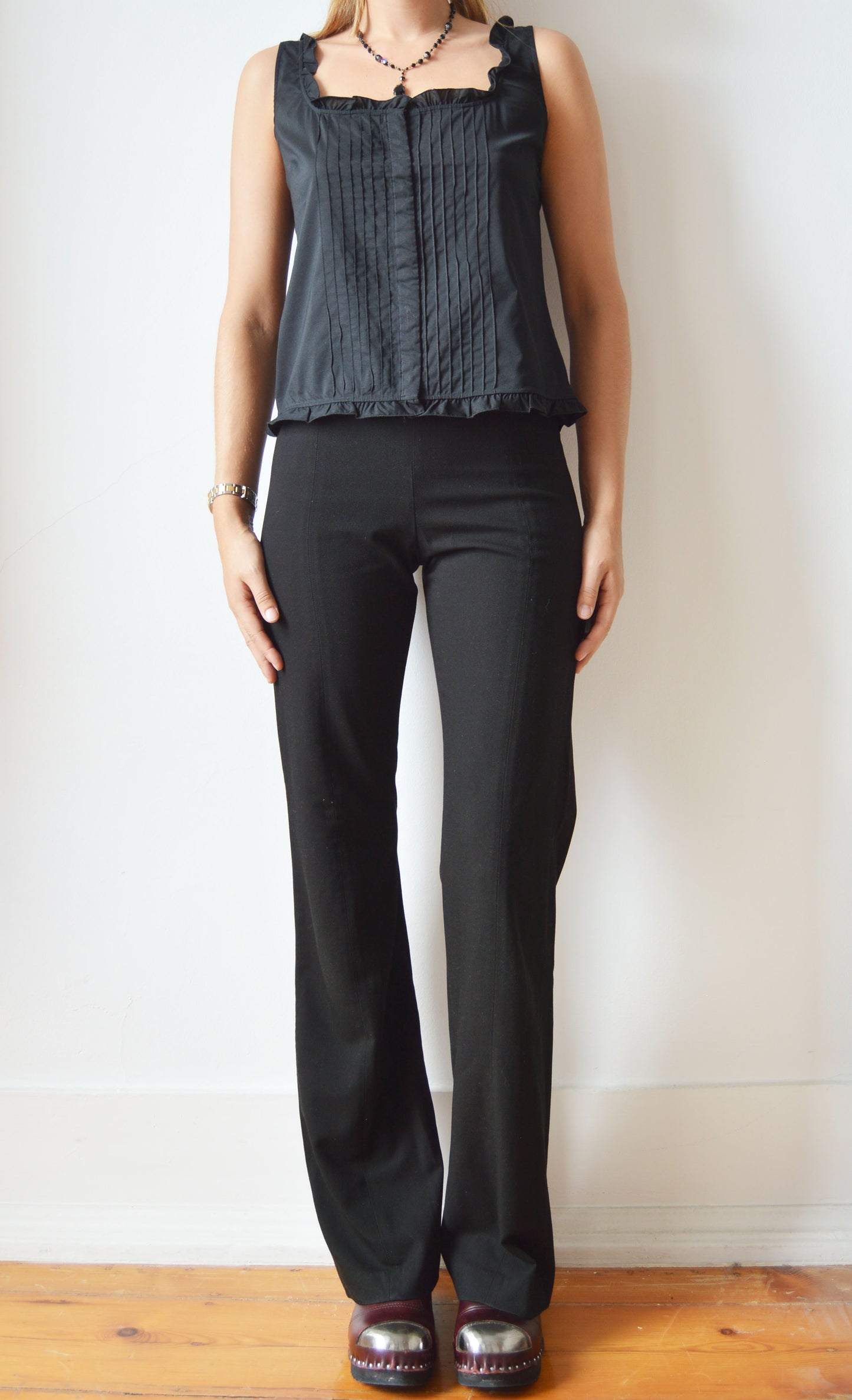 Vintage Miu Miu S/S 1997 Black Cotton Blouse