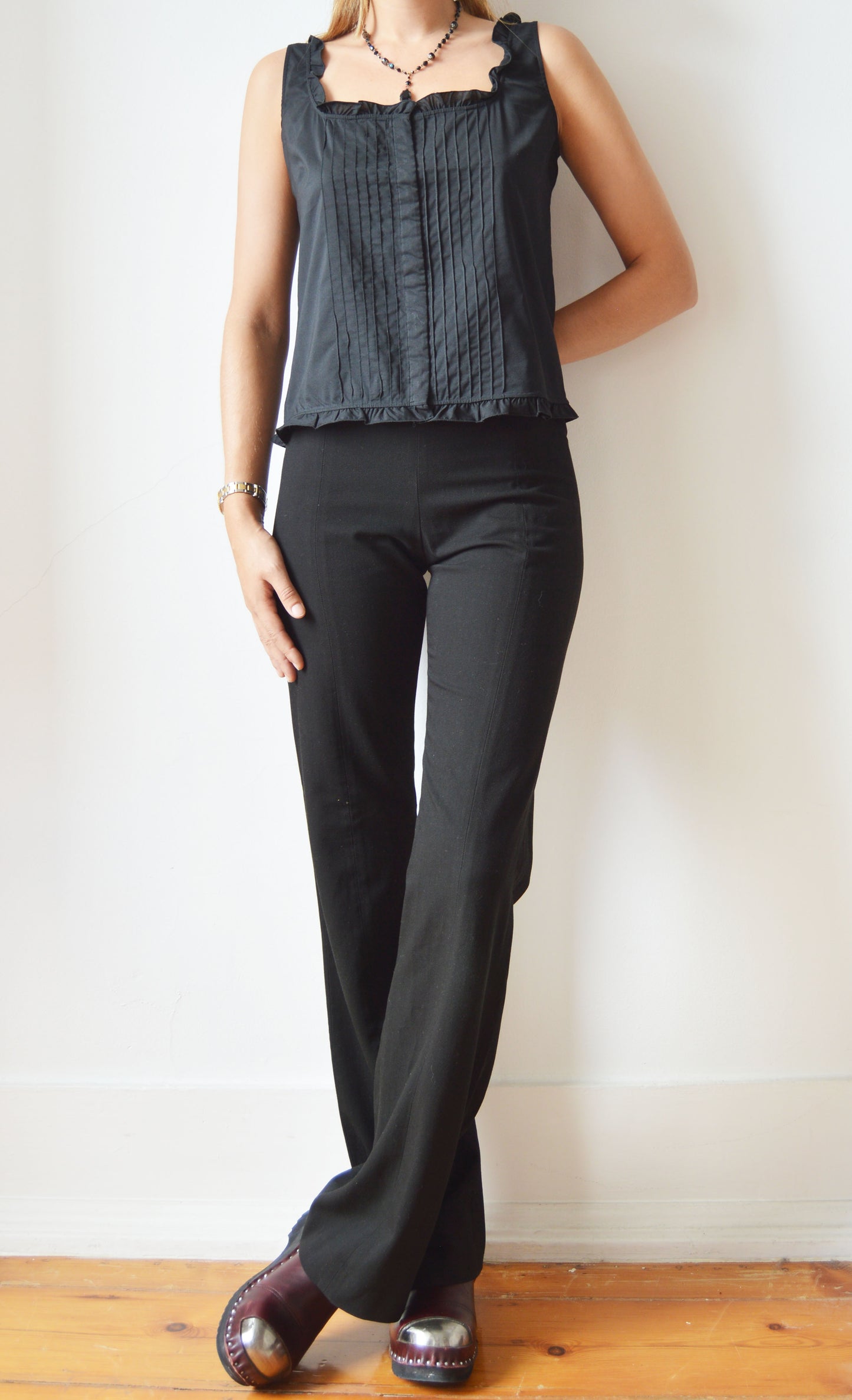Vintage Miu Miu S/S 1997 Black Cotton Blouse