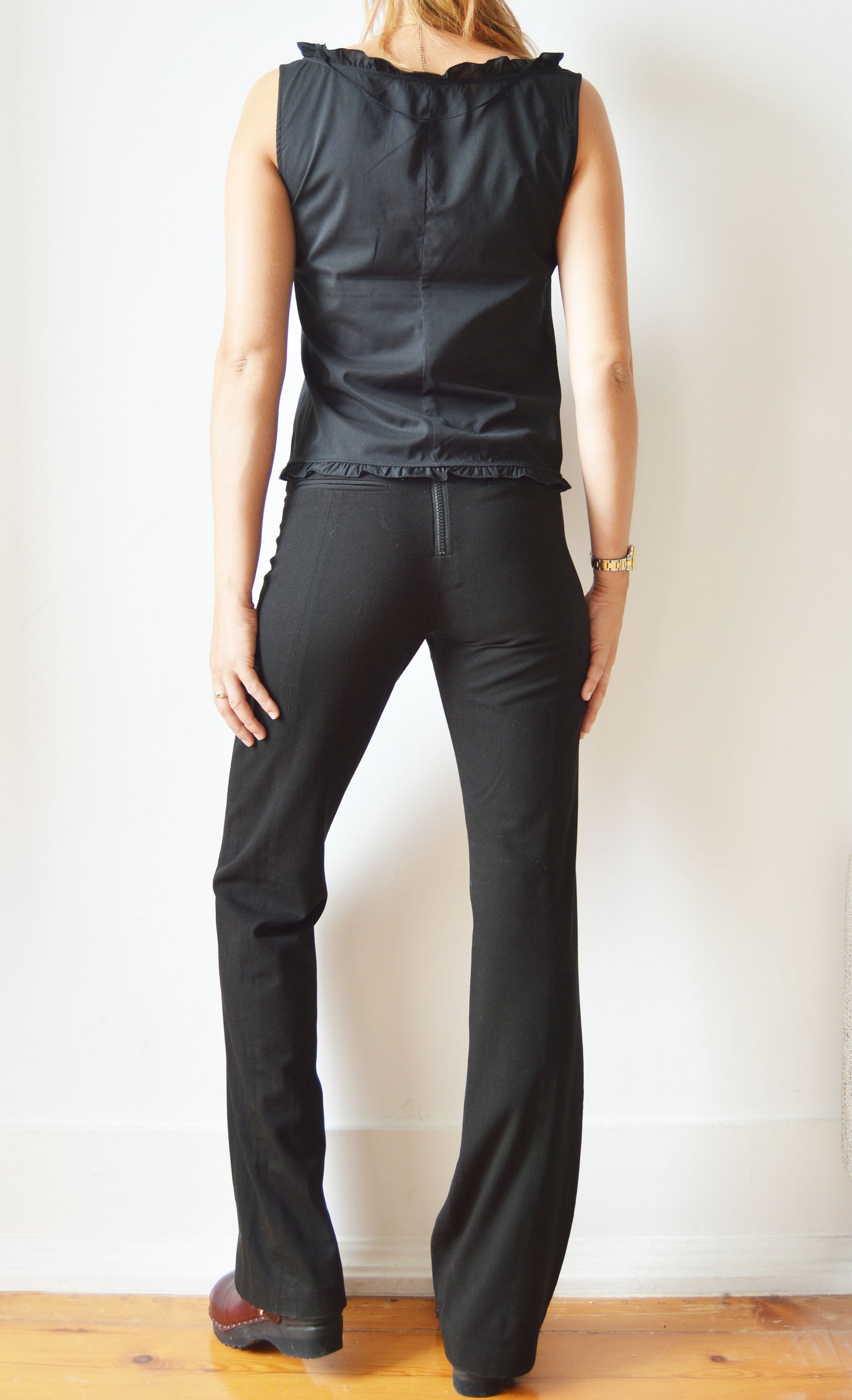 Vintage Miu Miu S/S 1997 Black Cotton Blouse