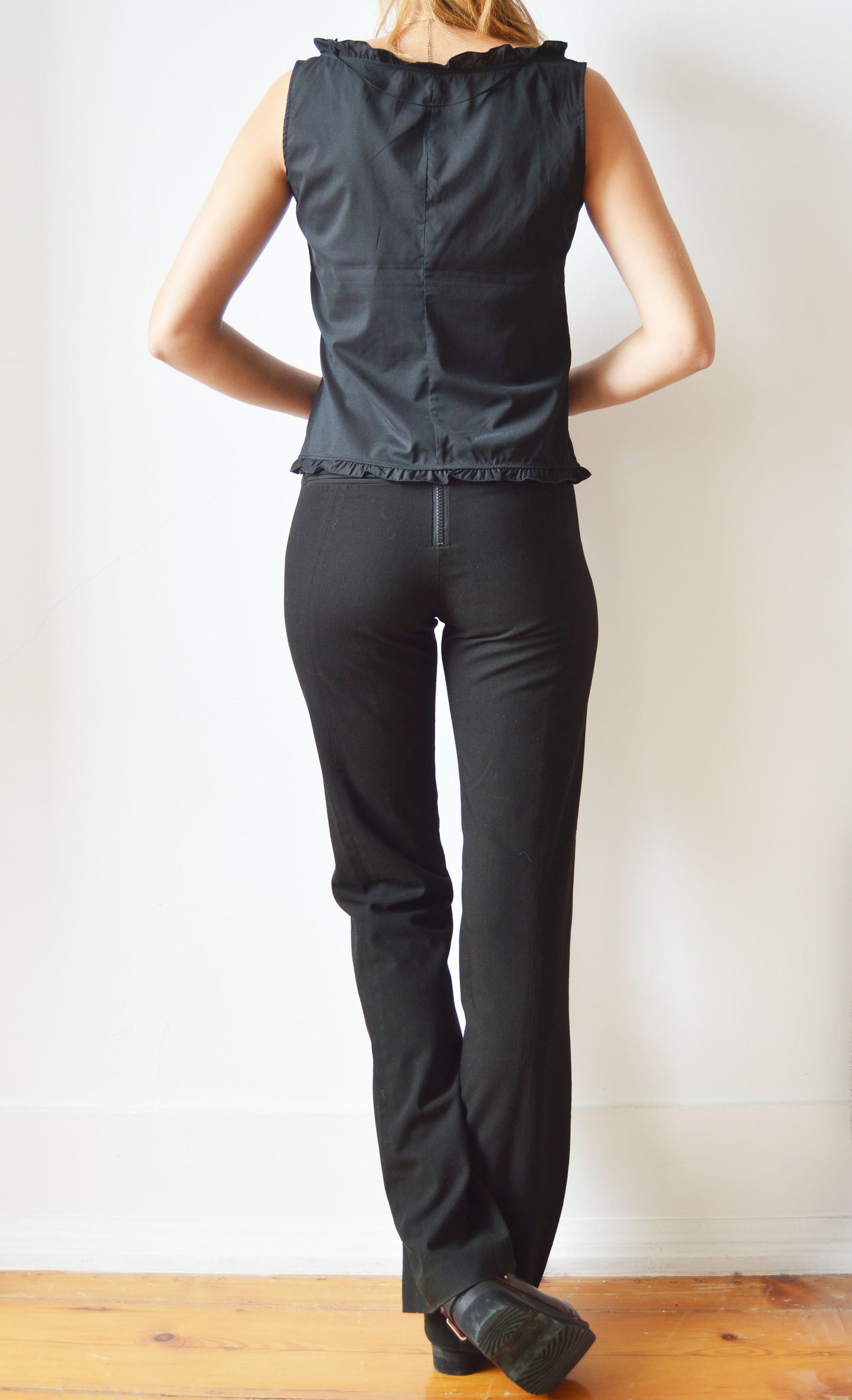 Vintage Miu Miu S/S 1997 Black Cotton Blouse