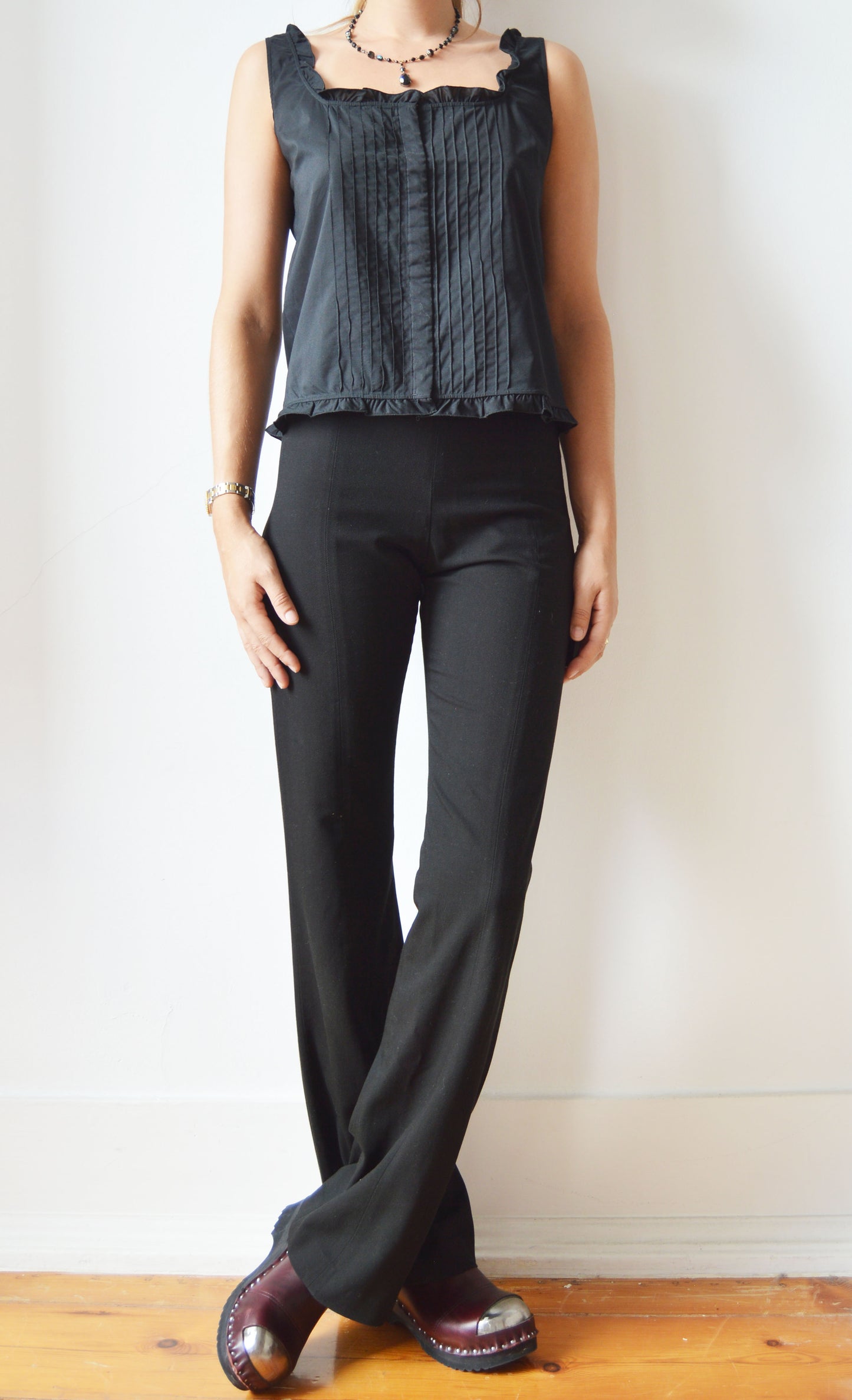 Vintage Miu Miu S/S 1997 Black Cotton Blouse