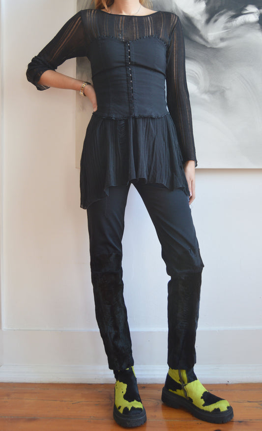 Vintage Prada Black Trousers with Panels